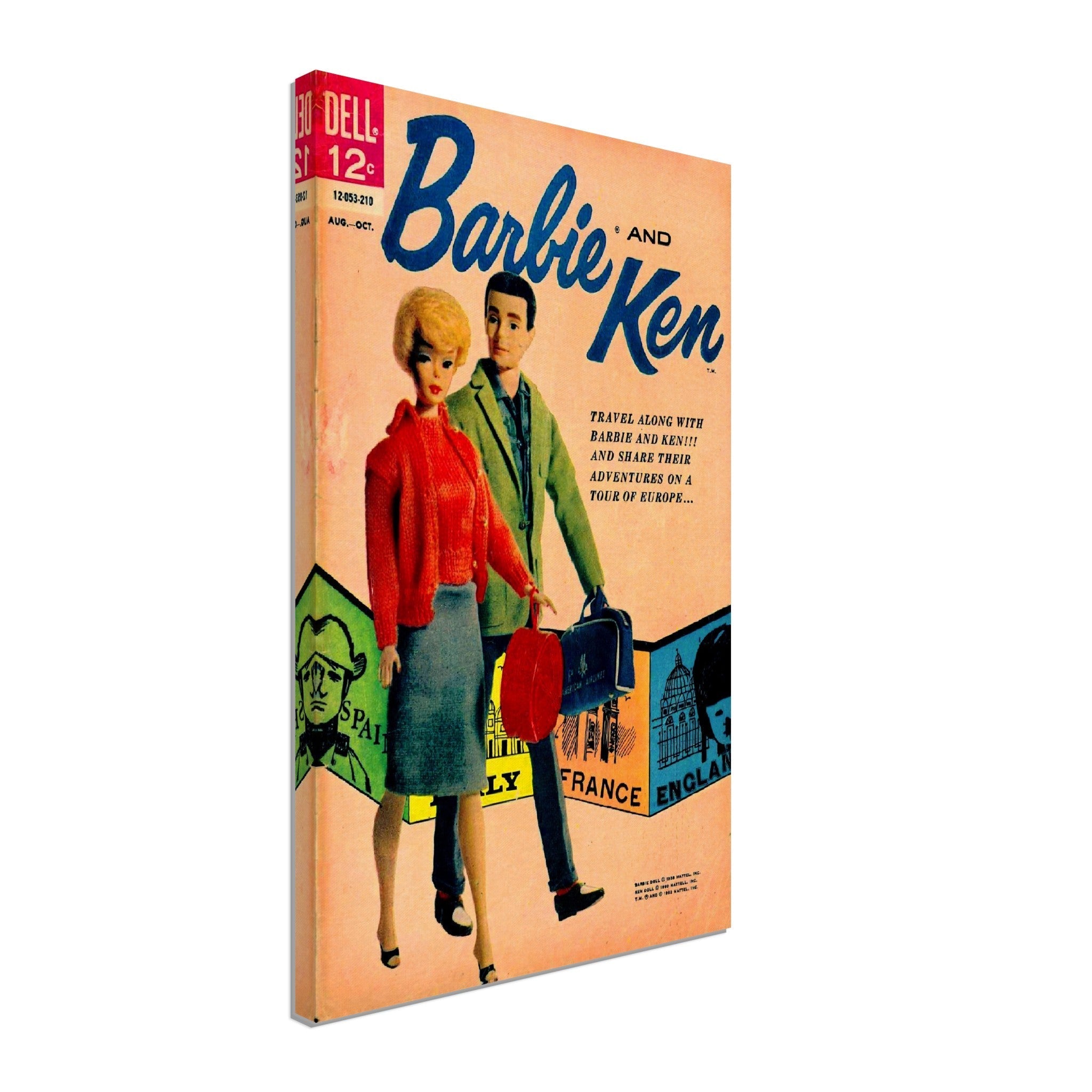 Barbie And Ken Canvas - Travel Canvas Tour Of Europe - Barbie & Ken Canvas Print Canvas 1962 - WallArtPrints4U