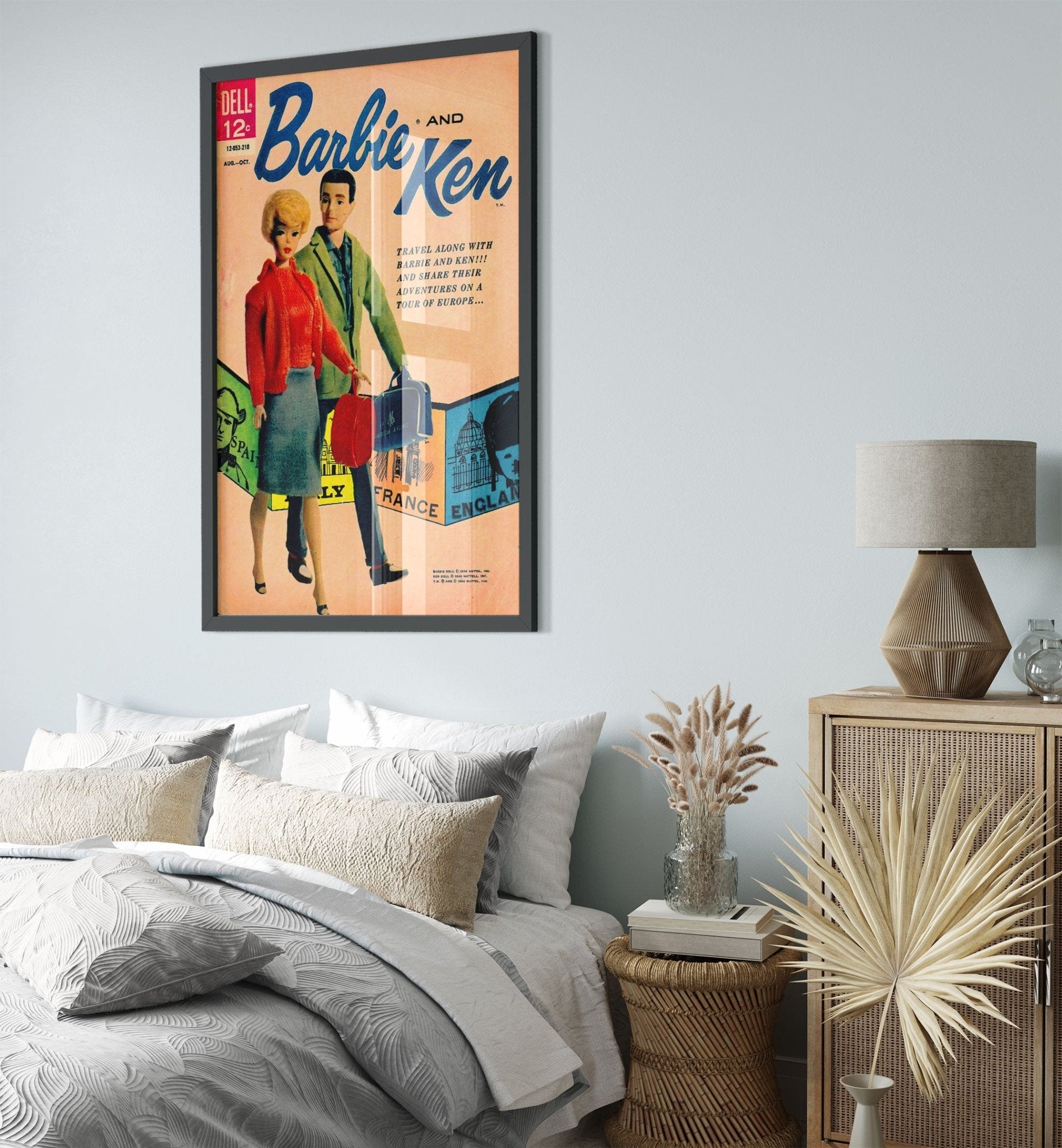 Barbie And Ken Framed - Travel Framed Tour Of Europe - Barbie & Ken Framed Print Framed 1962 - WallArtPrints4U