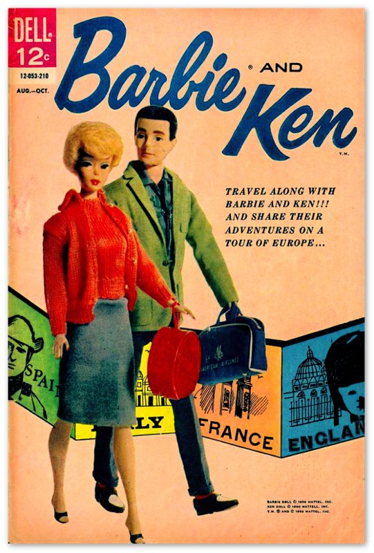 Barbie And Ken Poster - Travel Poster Tour Of Europe - Barbie & Ken Print Poster 1962 - WallArtPrints4U