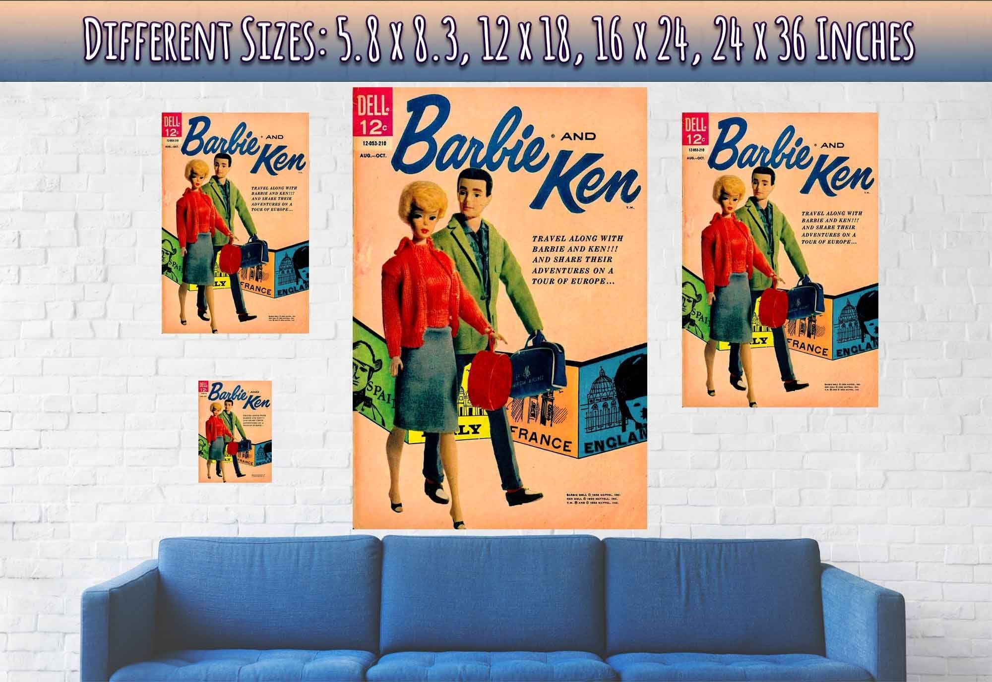 Barbie And Ken Poster - Travel Poster Tour Of Europe - Barbie & Ken Print Poster 1962 - WallArtPrints4U