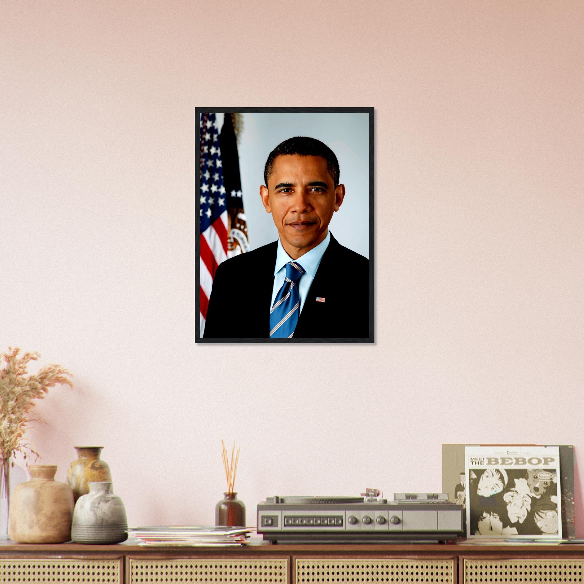 Barrack Obama Framed, 44th President Of These United States, Vintage Photo Portrait - Barrack Obama Framed Print UK, EU USA Domestic Shipping - WallArtPrints4U