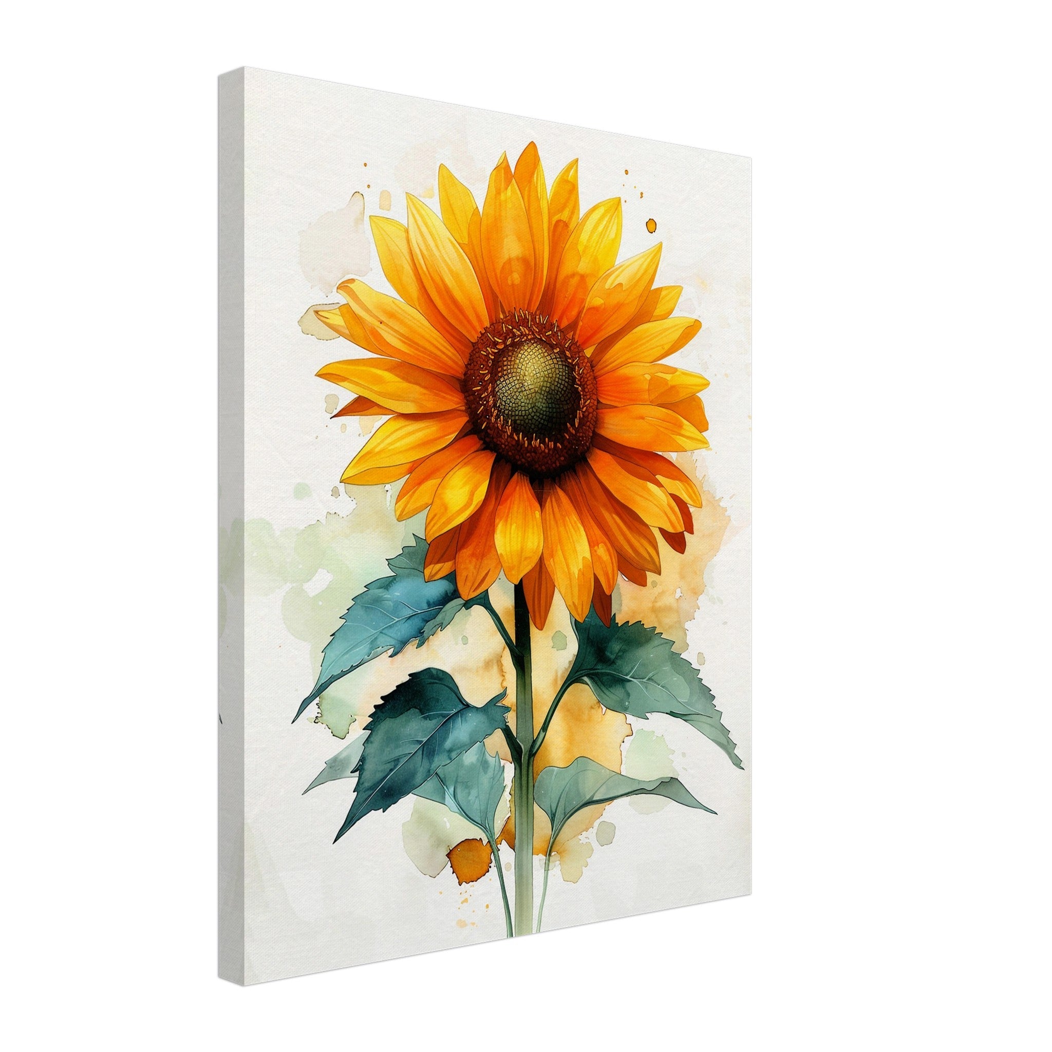 Beautiful Watercolour Sunflower Canvas Print - WallArtPrints4U