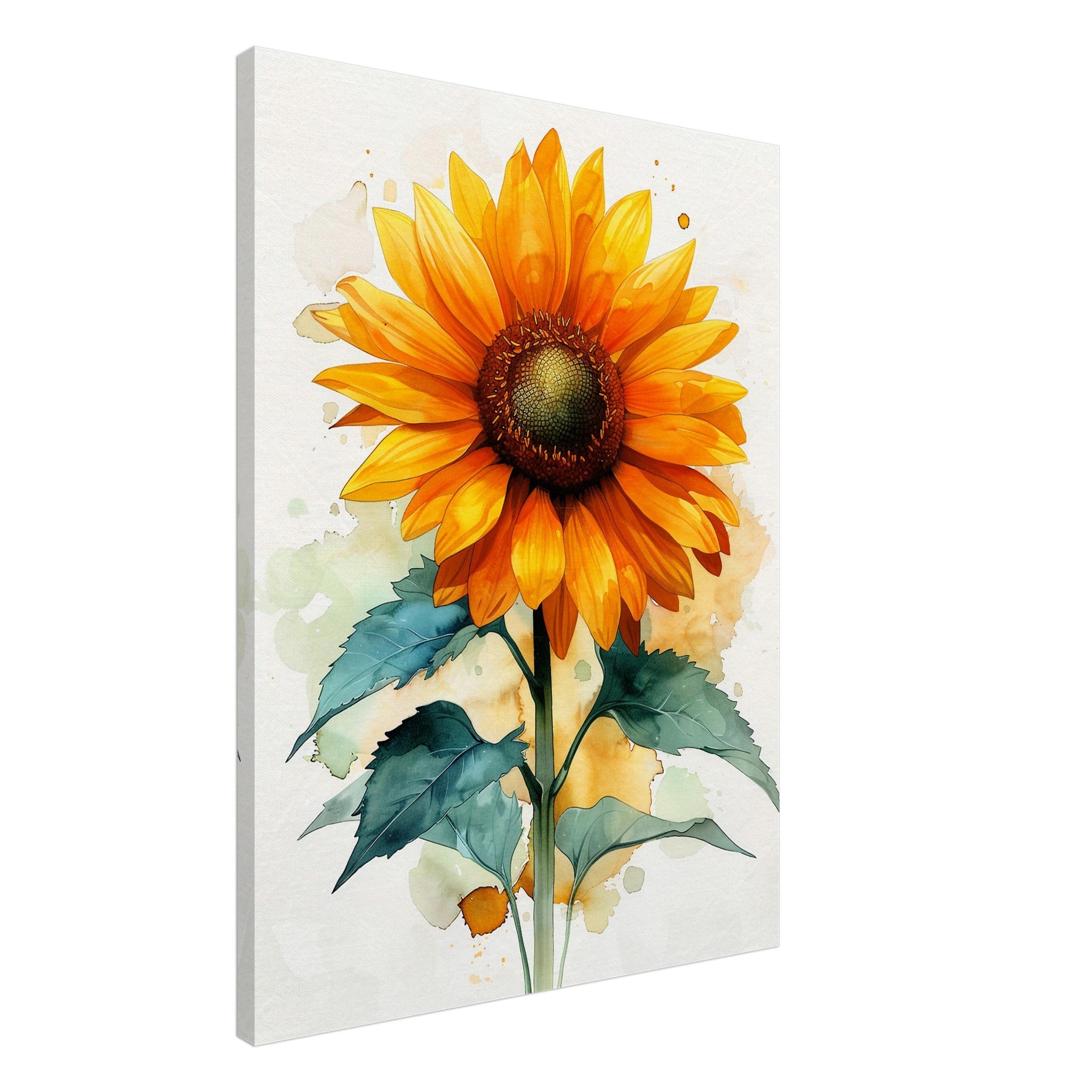 Beautiful Watercolour Sunflower Canvas Print - WallArtPrints4U