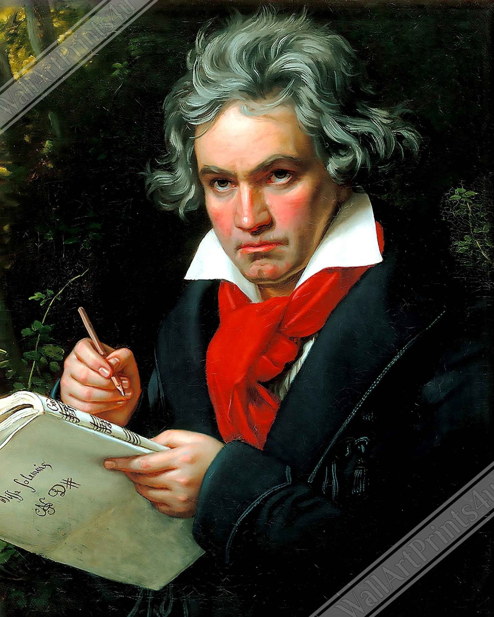 Beethoven Canvas, 18th Century Composer, Vintage Portrait Canvas Print - Ludwig Van Beethoven Canvas Print - WallArtPrints4U