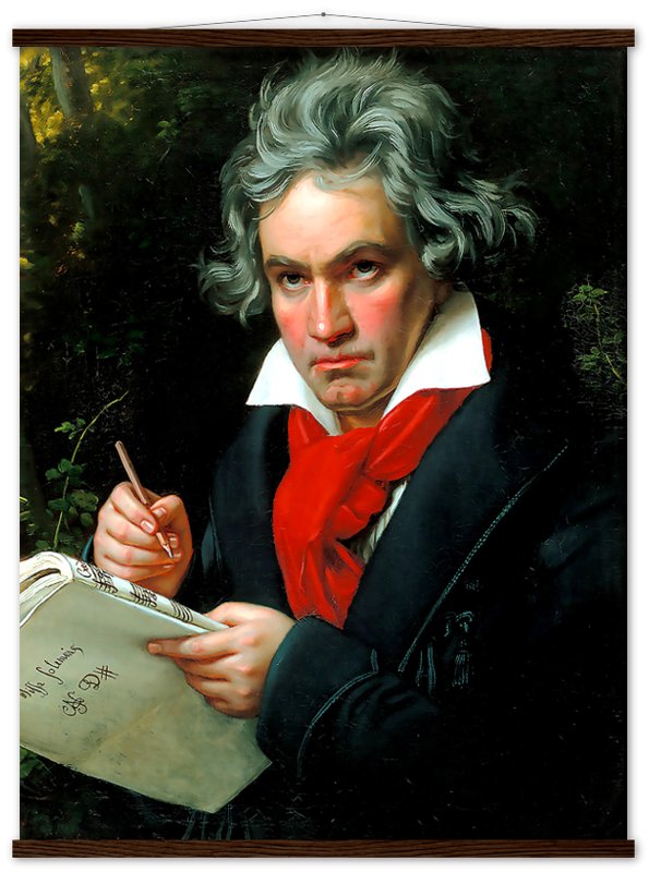 Beethoven Poster, 18th Century Composer, Vintage Portrait Print - Ludwig Van Beethoven Print - WallArtPrints4U
