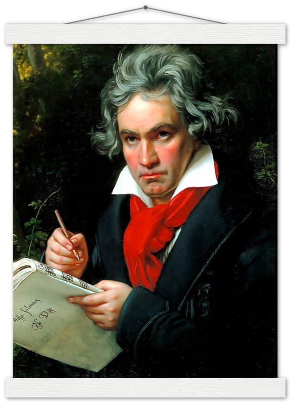 Beethoven Poster, 18th Century Composer, Vintage Portrait Print - Ludwig Van Beethoven Print - WallArtPrints4U