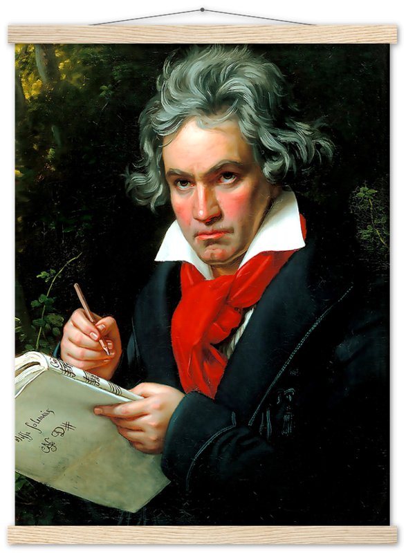 Beethoven Poster, 18th Century Composer, Vintage Portrait Print - Ludwig Van Beethoven Print - WallArtPrints4U