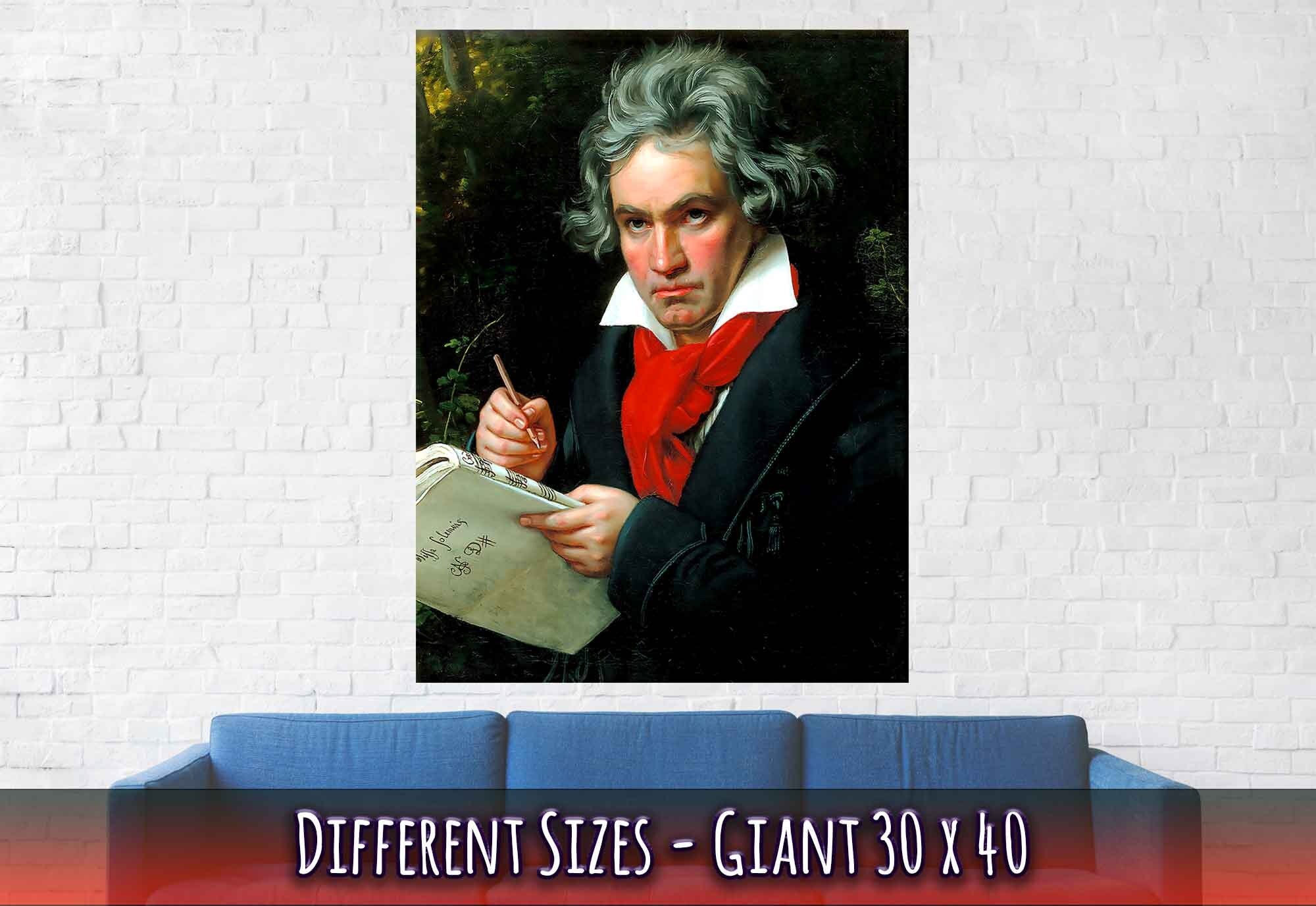 Beethoven Poster, 18th Century Composer, Vintage Portrait Print - Ludwig Van Beethoven Print - WallArtPrints4U