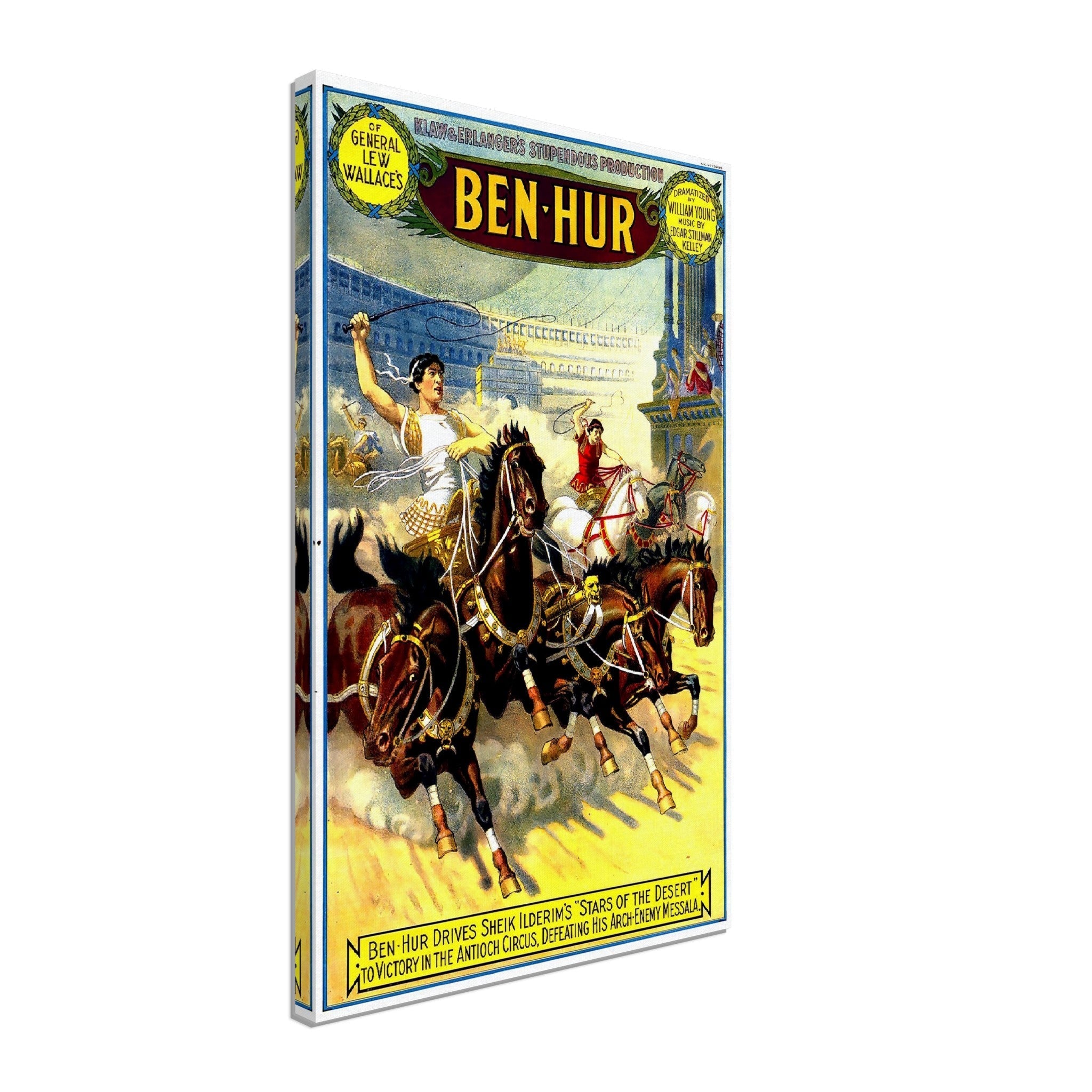 Ben Hur Canvas, Vintage Canvas 1899 Canvas Film Art - Dramatized William Young - WallArtPrints4U
