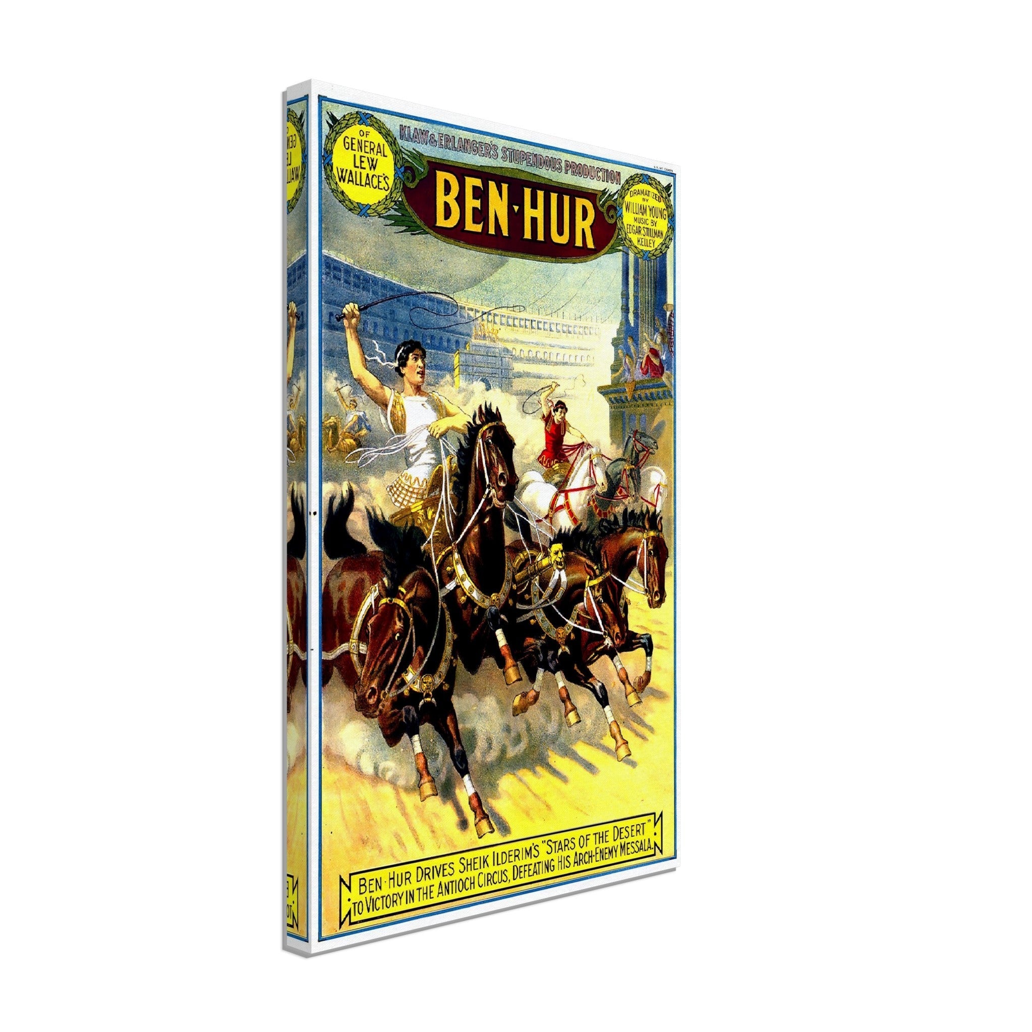 Ben Hur Canvas, Vintage Canvas 1899 Canvas Film Art - Dramatized William Young - WallArtPrints4U