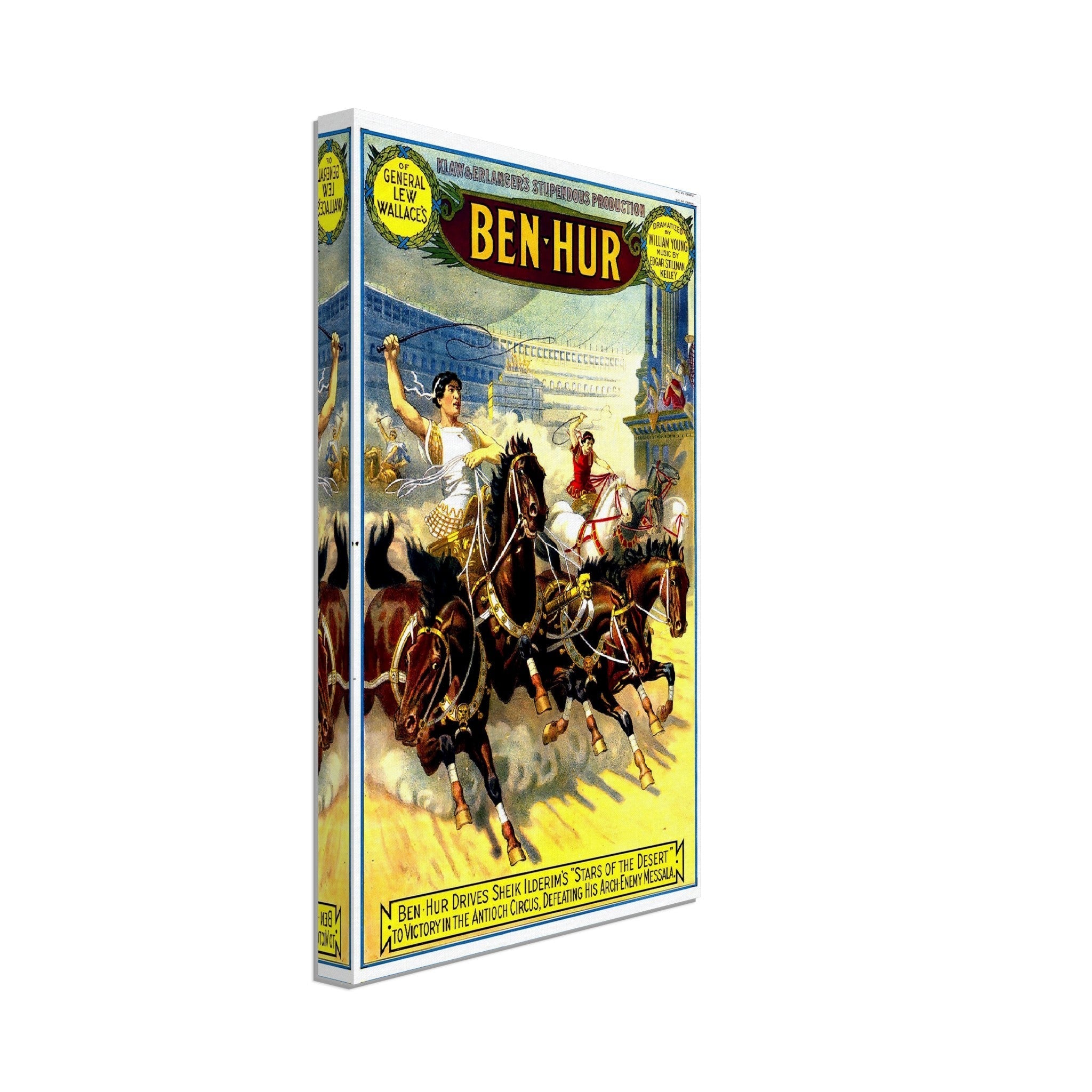 Ben Hur Canvas, Vintage Canvas 1899 Canvas Film Art - Dramatized William Young - WallArtPrints4U