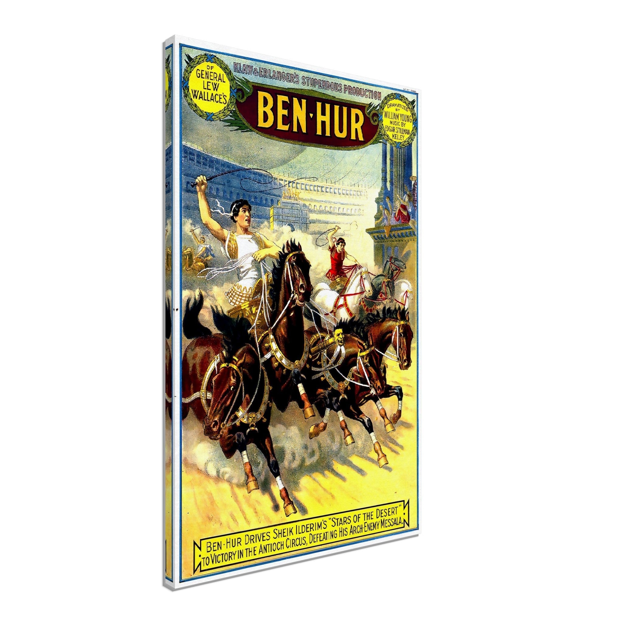 Ben Hur Canvas, Vintage Canvas 1899 Canvas Film Art - Dramatized William Young - WallArtPrints4U