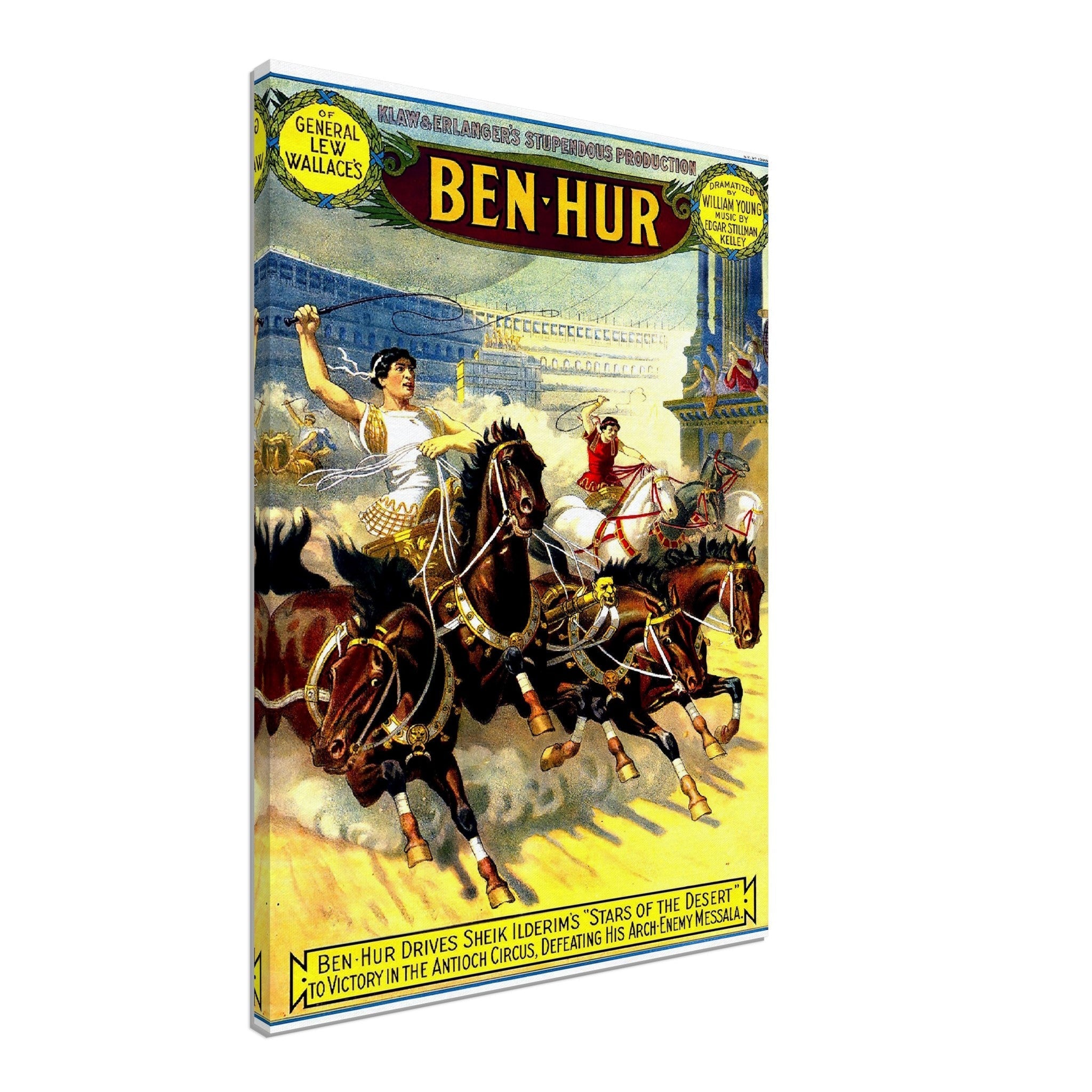 Ben Hur Canvas, Vintage Canvas 1899 Canvas Film Art - Dramatized William Young - WallArtPrints4U