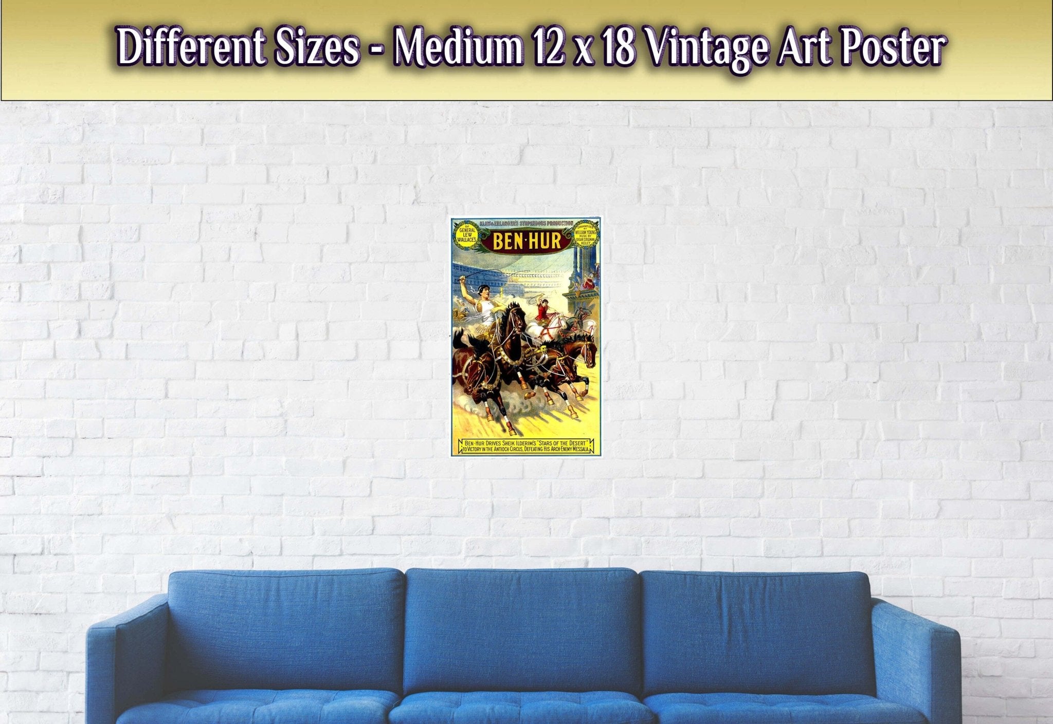 Ben Hur Poster, Vintage Poster 1899 Poster Film Art - Dramatized William Young - WallArtPrints4U