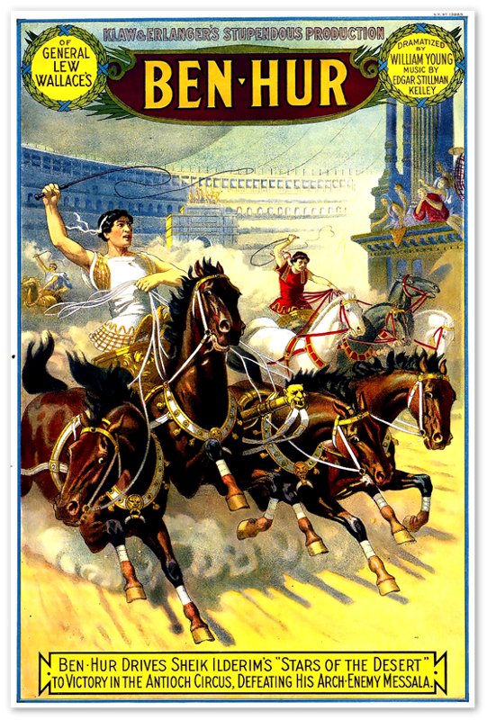 Ben Hur Poster, Vintage Poster 1899 Poster Film Art - Dramatized William Young - WallArtPrints4U