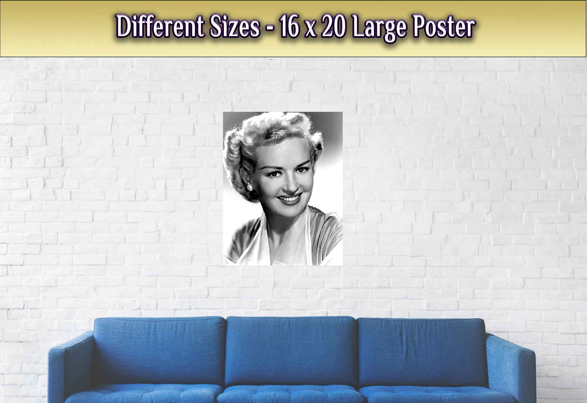 Betty Grable Poster, Voluptuous Sex Goddess, Vintage Photo - Iconic Betty Grable Print - Hollywood Silver Screen Star - WallArtPrints4U