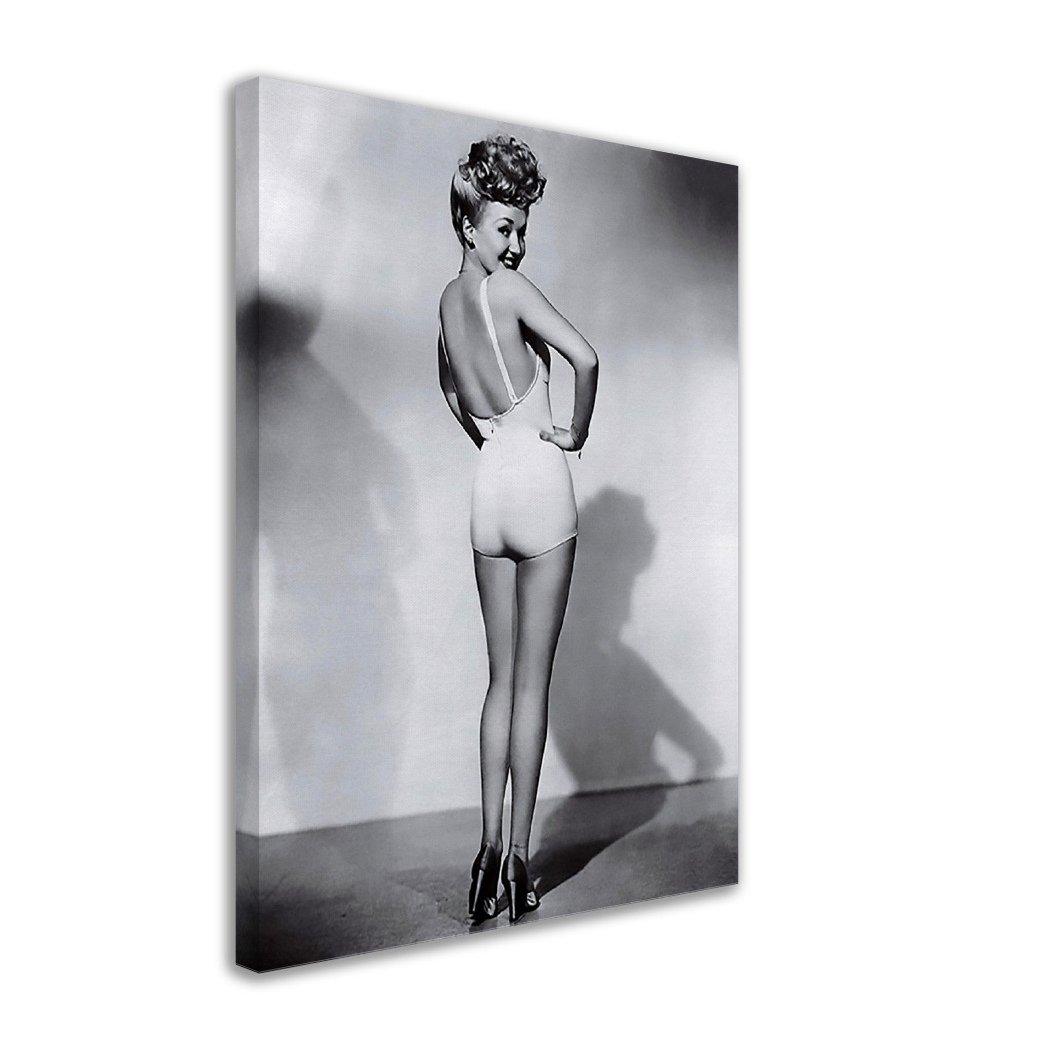 Betty Grable Swimsuit Canvas, Famous Photo Canvas Print From 1943, First Pin Up Girl, Inspired American Soldiers In Ww2. - WallArtPrints4U