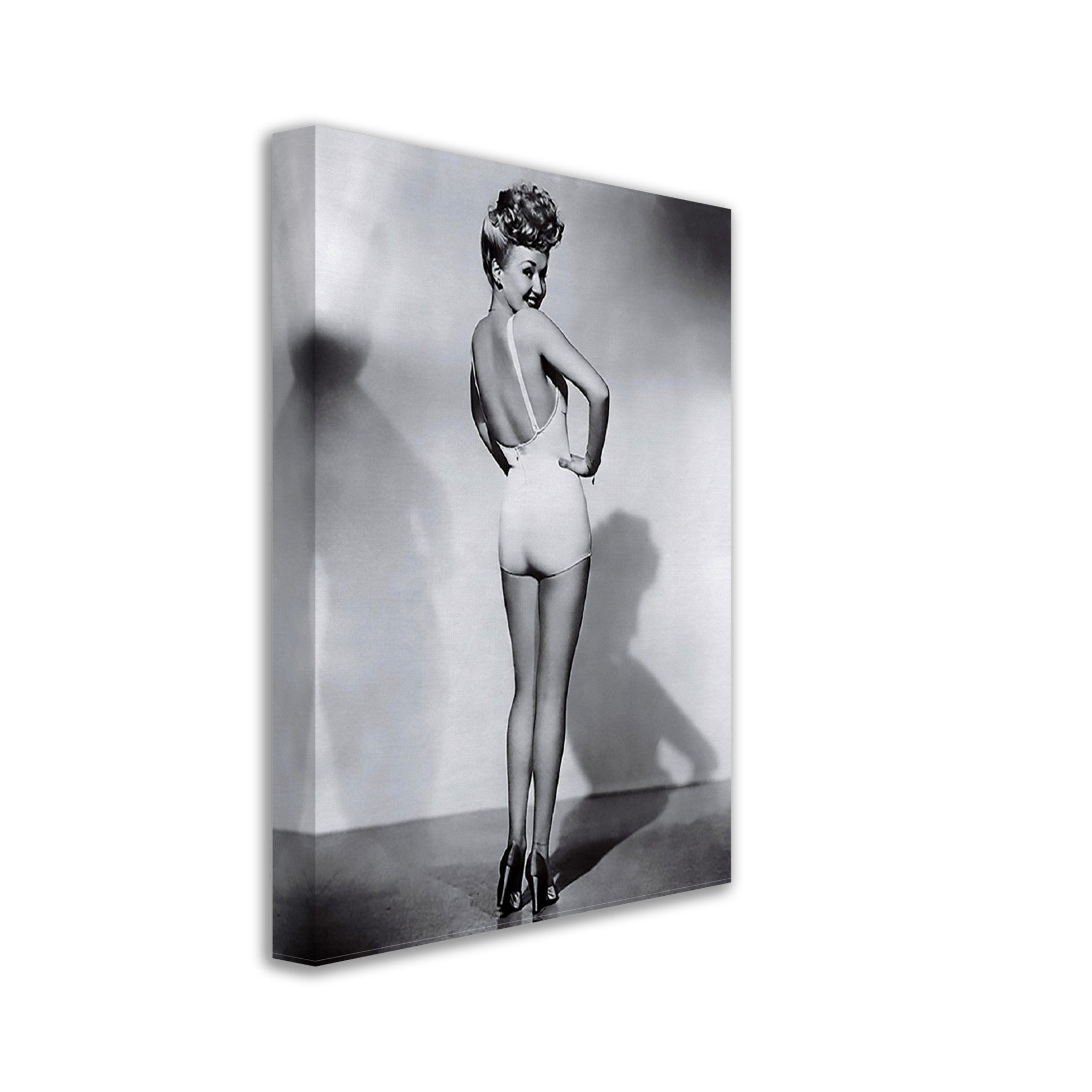 Betty Grable Swimsuit Canvas, Famous Photo Canvas Print From 1943, First Pin Up Girl, Inspired American Soldiers In Ww2. - WallArtPrints4U