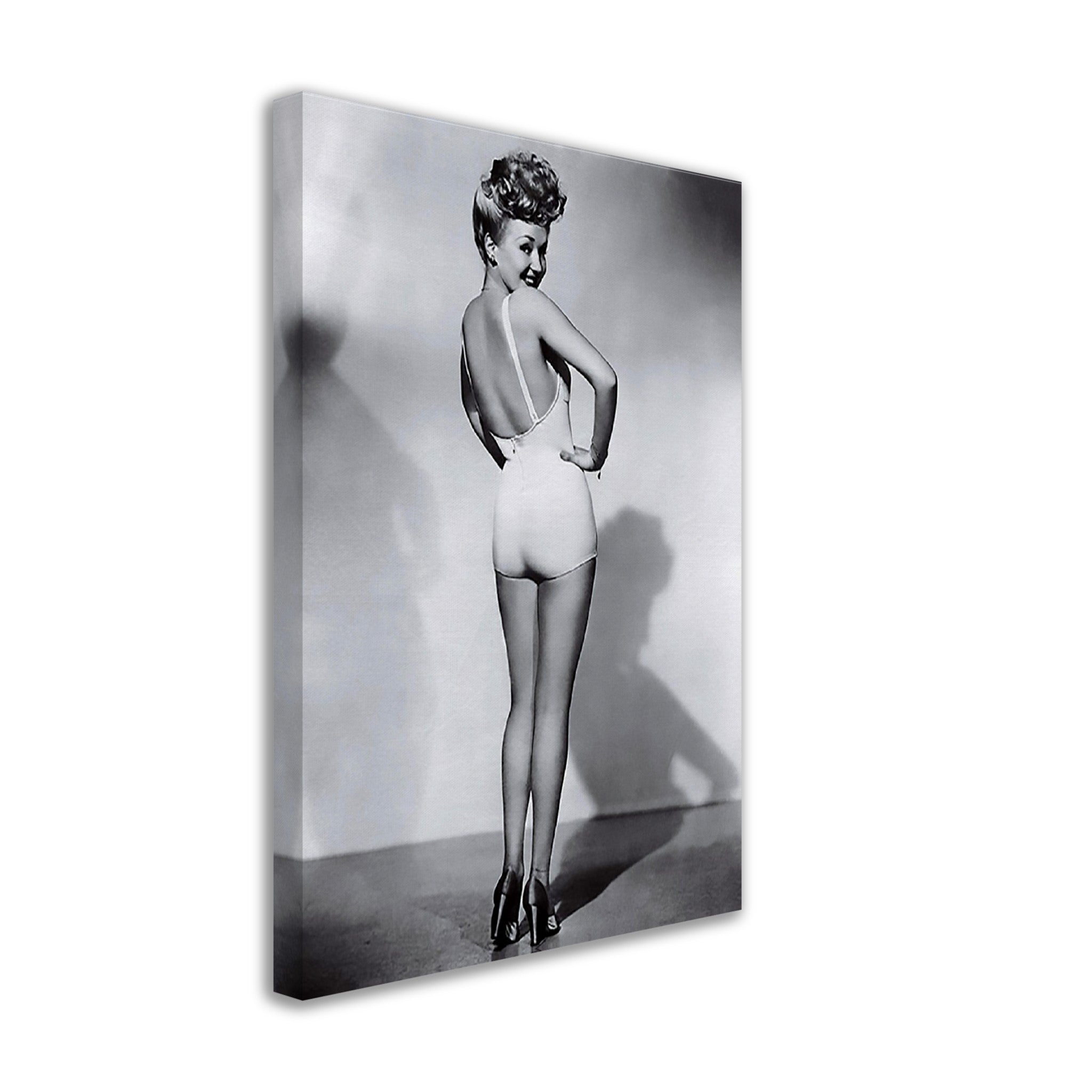 Betty Grable Swimsuit Canvas, Famous Photo Canvas Print From 1943, First Pin Up Girl, Inspired American Soldiers In Ww2. - WallArtPrints4U