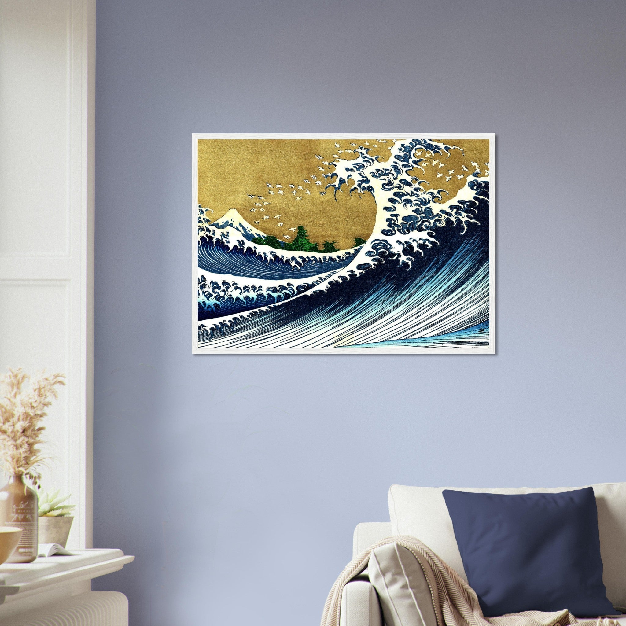 Big Wave Hokusai Framed Print , Katsushika Hokusai 1833 - Big Wave 100 Views Of Fuji Framed Print - WallArtPrints4U