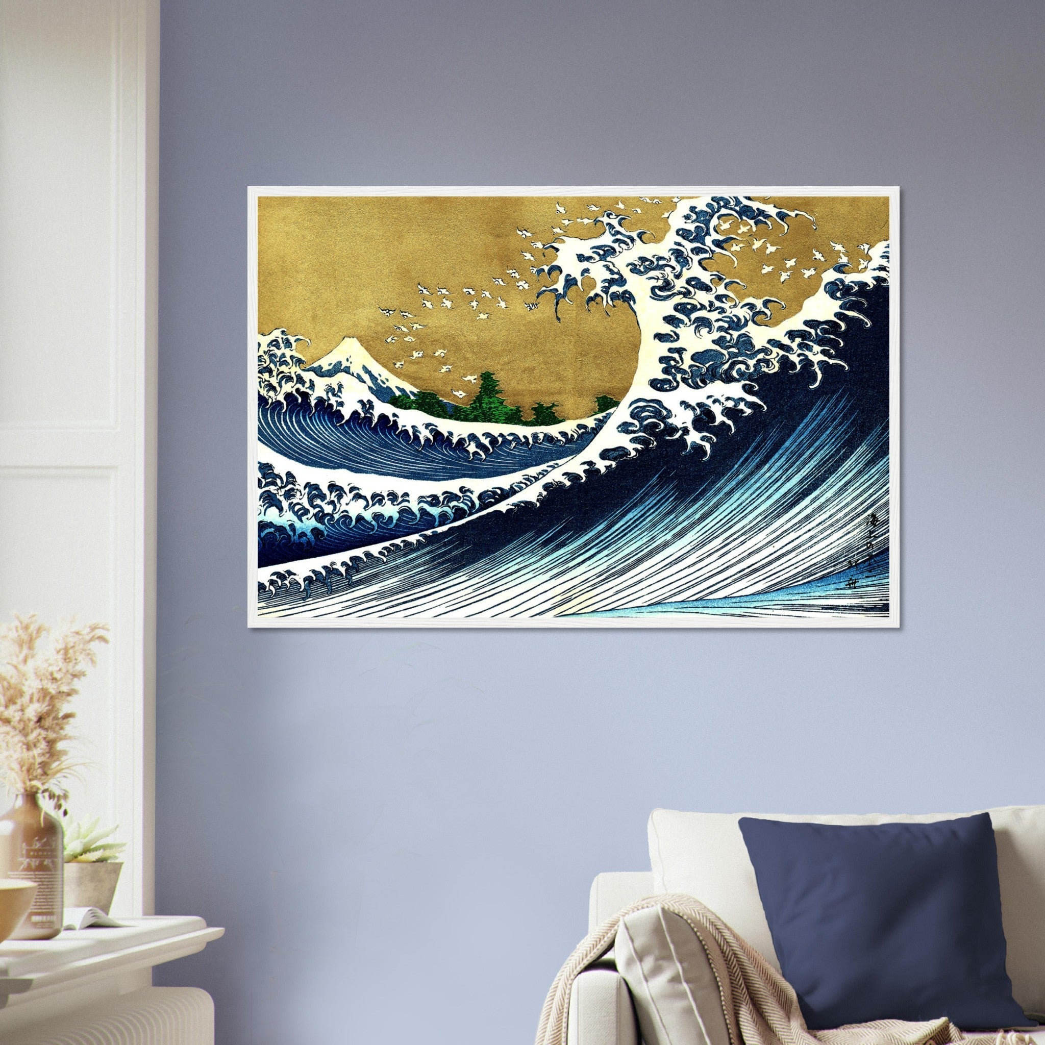 Big Wave Hokusai Framed Print , Katsushika Hokusai 1833 - Big Wave 100 Views Of Fuji Framed Print - WallArtPrints4U