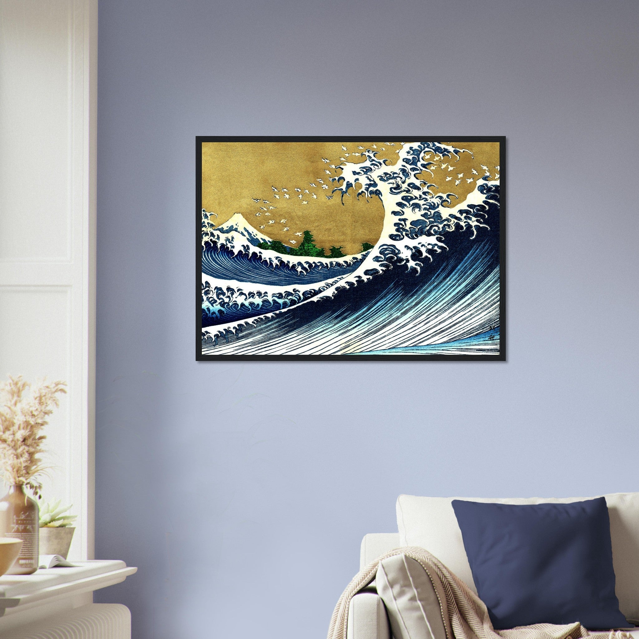 Big Wave Hokusai Framed Print , Katsushika Hokusai 1833 - Big Wave 100 Views Of Fuji Framed Print - WallArtPrints4U