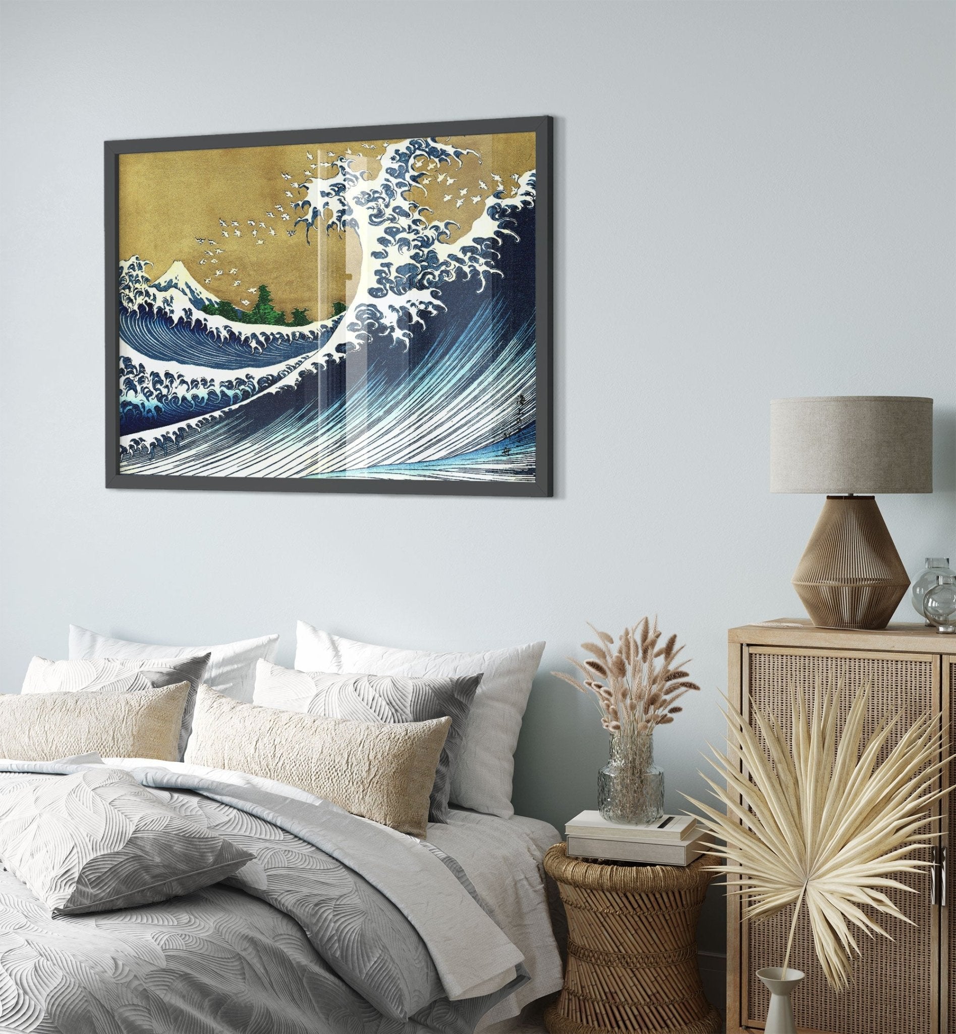 Big Wave Hokusai Framed Print , Katsushika Hokusai 1833 - Big Wave 100 Views Of Fuji Framed Print - WallArtPrints4U