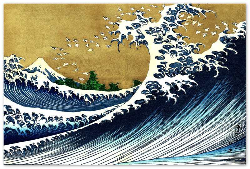 Big Wave Hokusai Poster, Katsushika Hokusai 1833 - Big Wave 100 Views Of Fuji Print - WallArtPrints4U