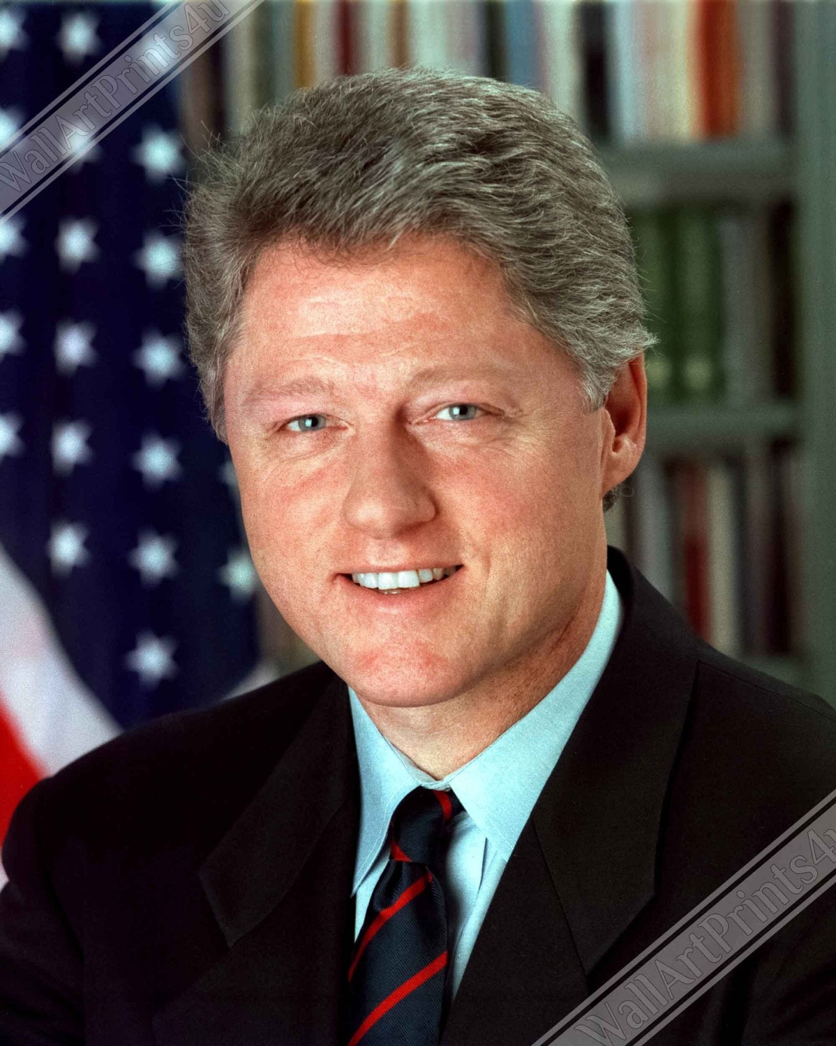 Bill Clinton Canvas, 42nd President Of These United States, Vintage Photo Portrait - Bill Clinton Canvas Print - WallArtPrints4U