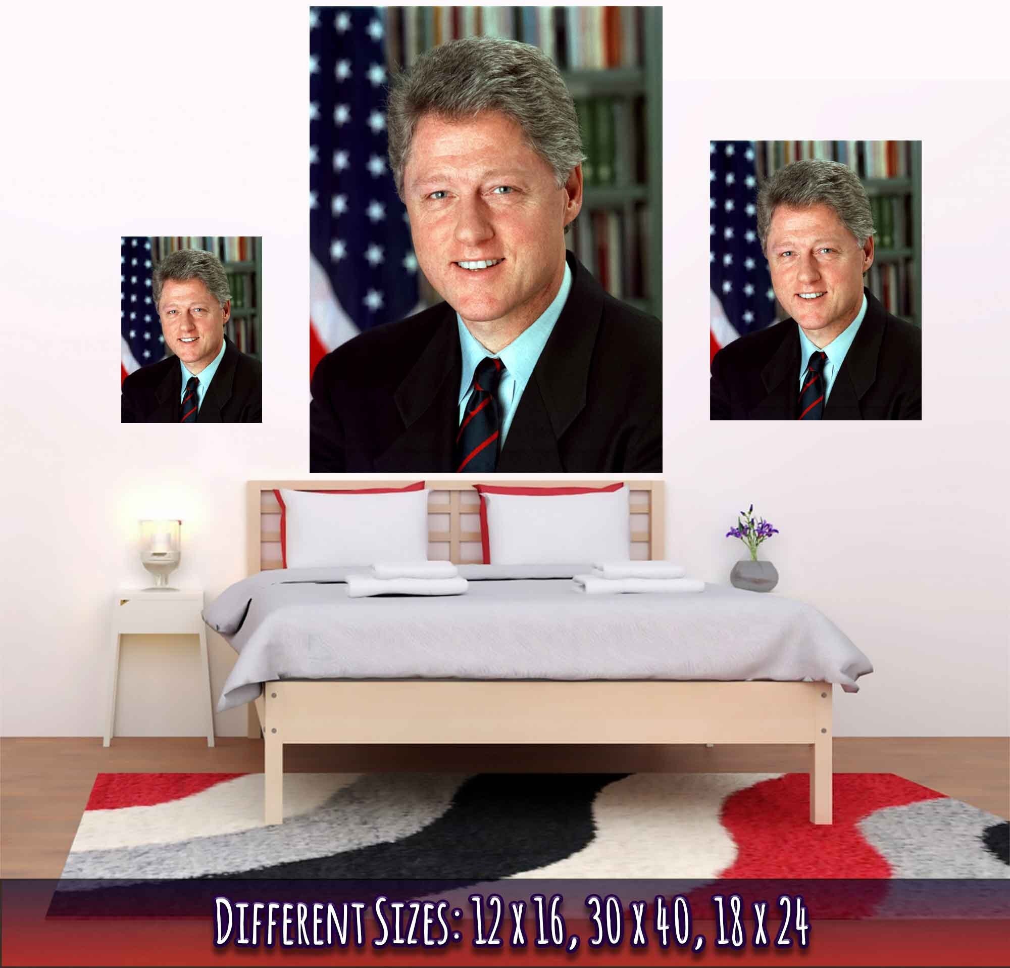 Bill Clinton Poster, 42nd President Of These United States, Vintage Photo Portrait - Bill Clinton Print - WallArtPrints4U