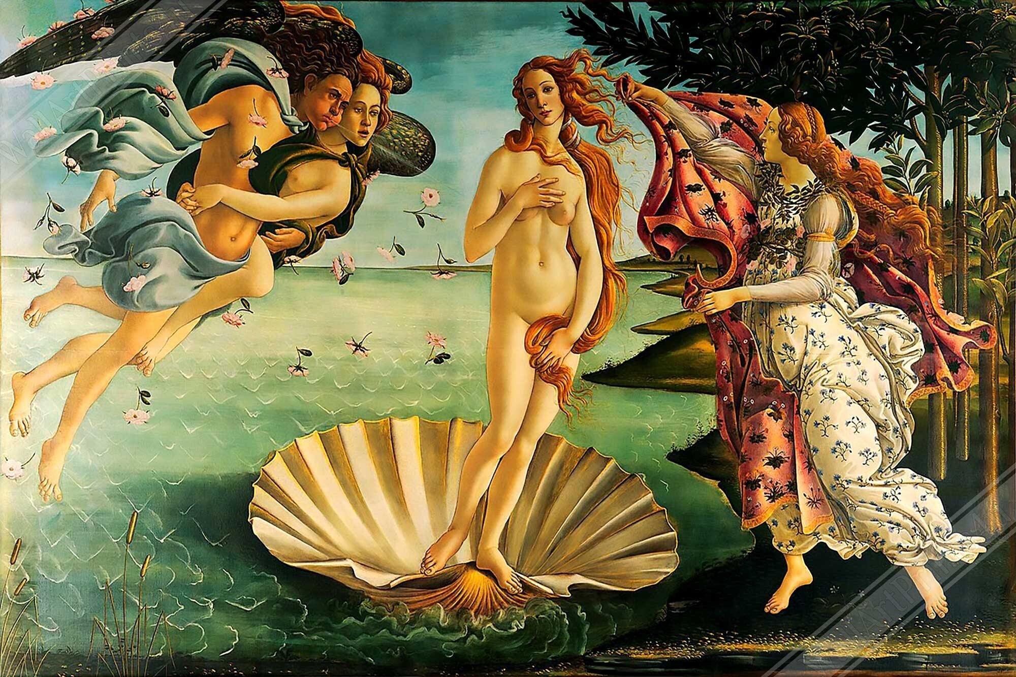 Birth Of Venus Canvas, Sandro Botticelli - Birth Of Venus Canvas Print - Mid 1480s - WallArtPrints4U