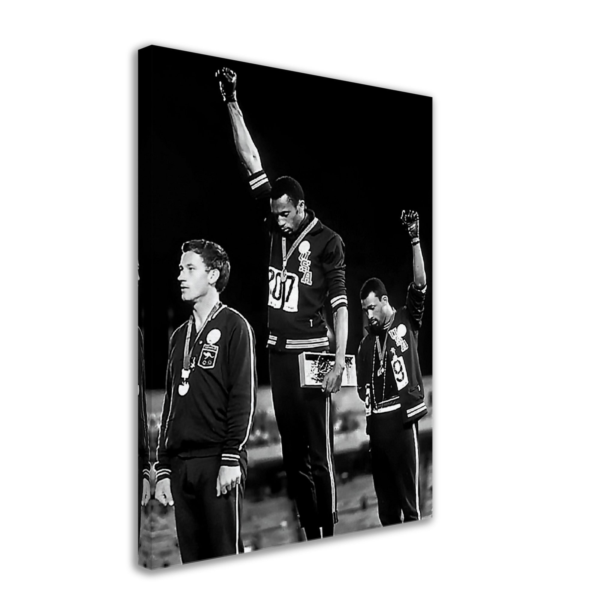 Black History Canvas Print, Famous Canvas From 1968 In Black & White Vintage Black History Salute Canvas - WallArtPrints4U