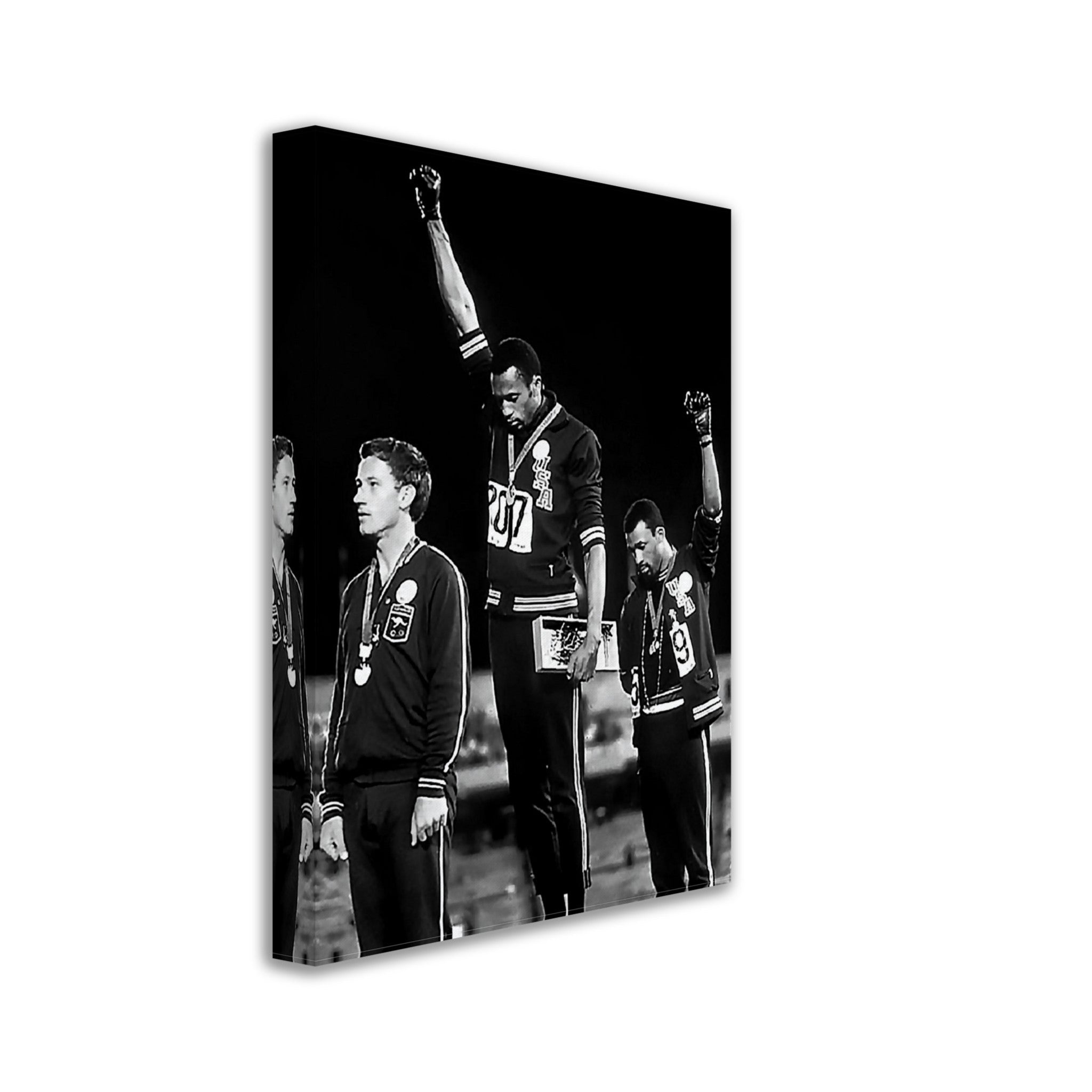 Black History Canvas Print, Famous Canvas From 1968 In Black & White Vintage Black History Salute Canvas - WallArtPrints4U