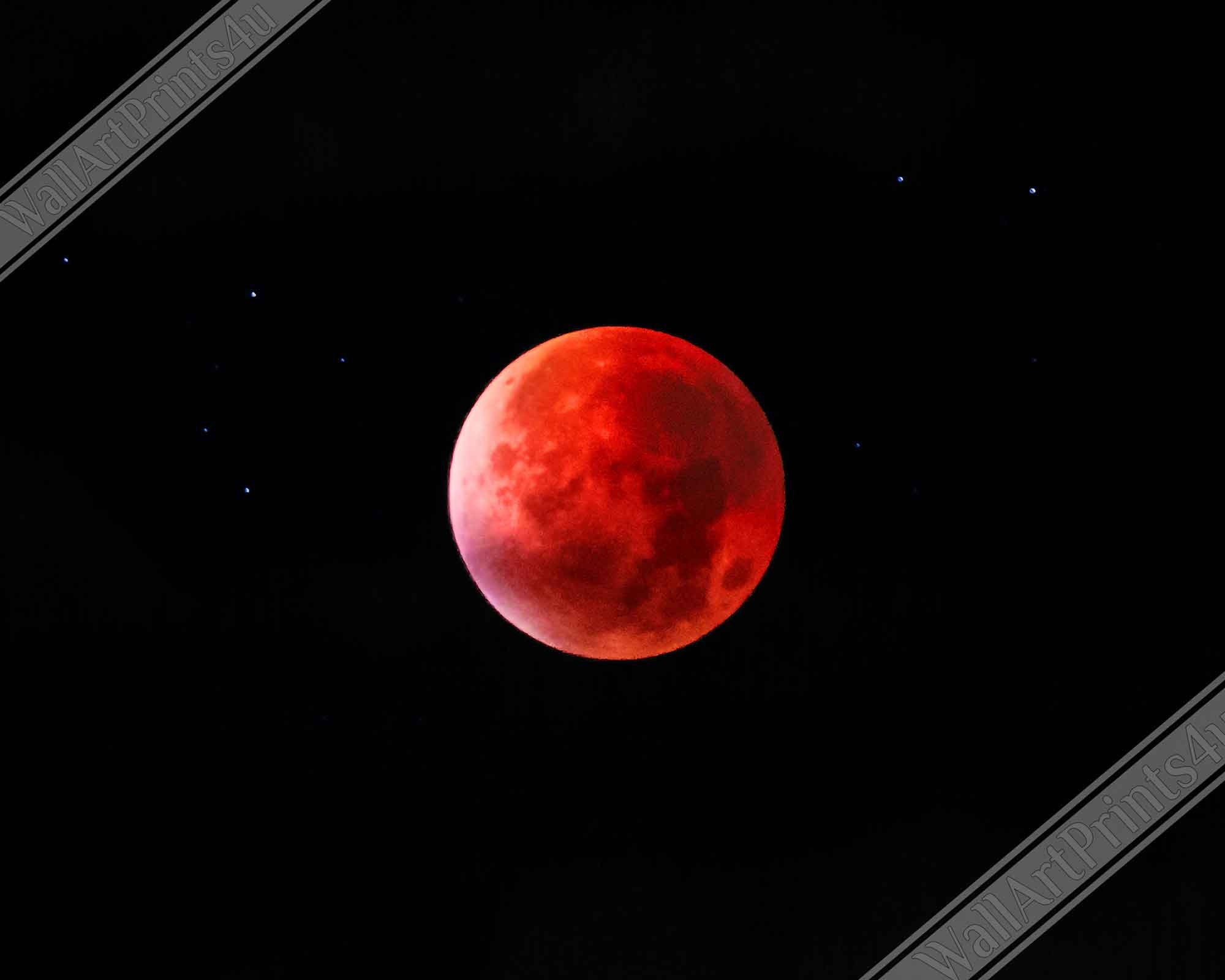 Blood Moon Canvas Lunar Eclipse Blood Moon Canvas Print - WallArtPrints4U