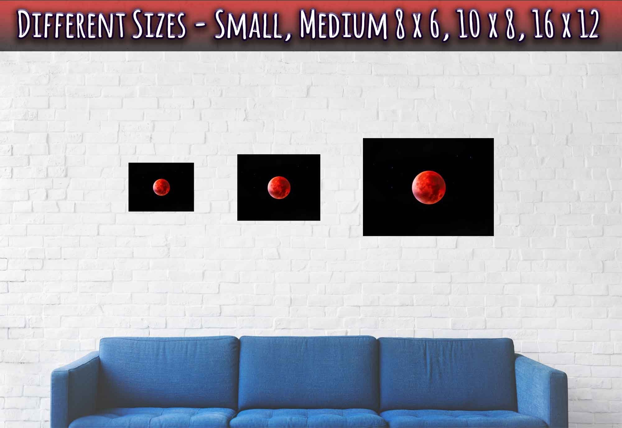 Blood Moon Poster Lunar Eclipse Blood Moon Print - WallArtPrints4U