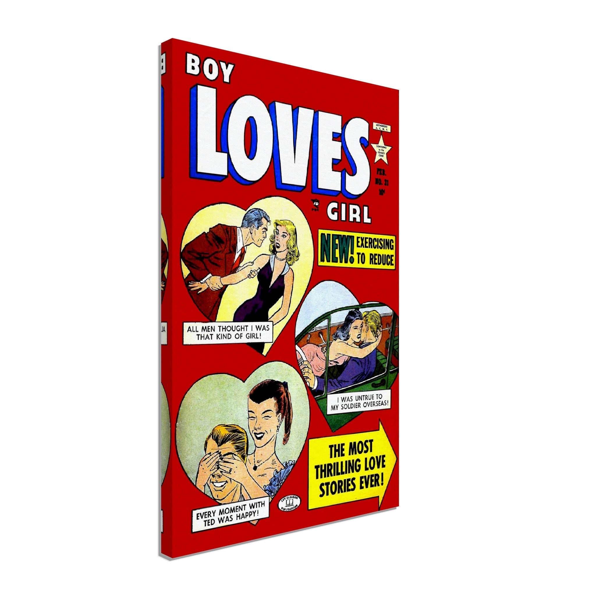 Boy Loves Girl Canvas Print No 31 - Vintage Romance Canvas From 1953 - WallArtPrints4U