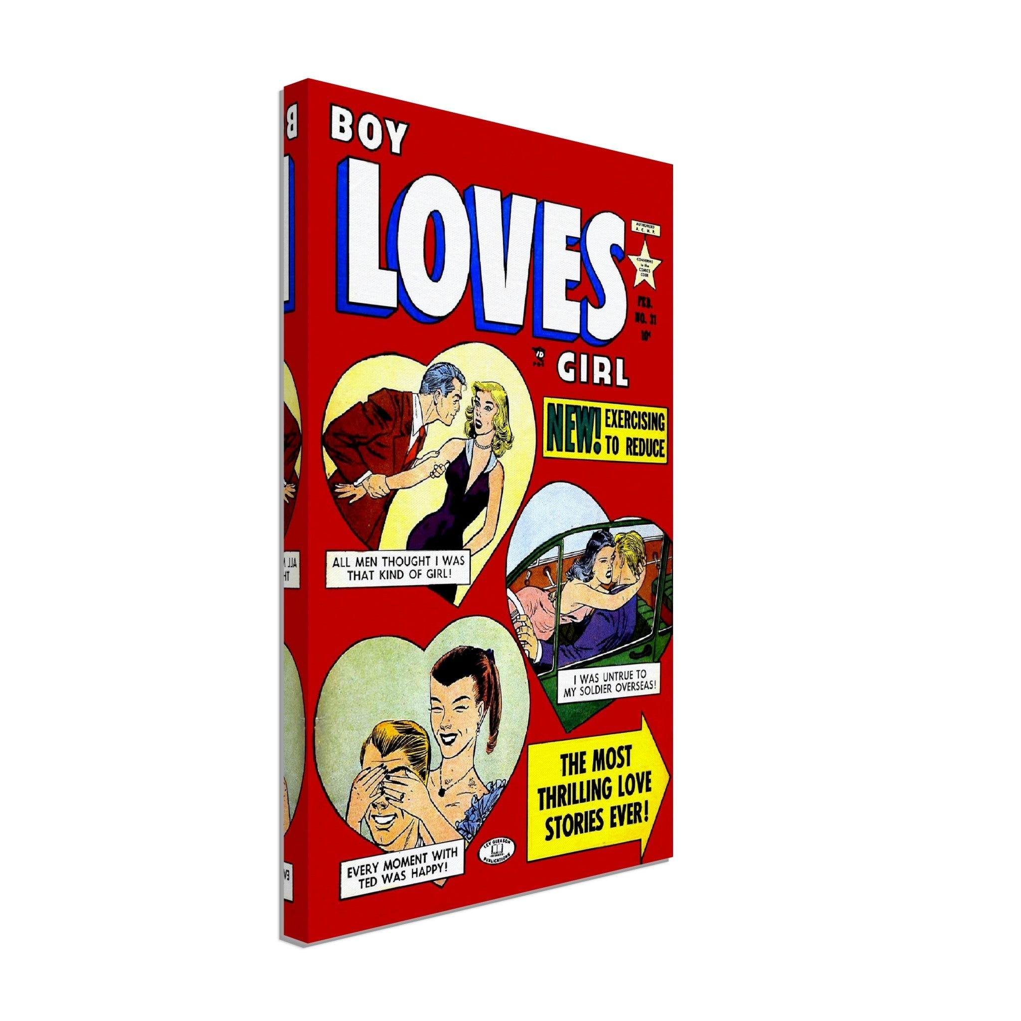 Boy Loves Girl Canvas Print No 31 - Vintage Romance Canvas From 1953 - WallArtPrints4U