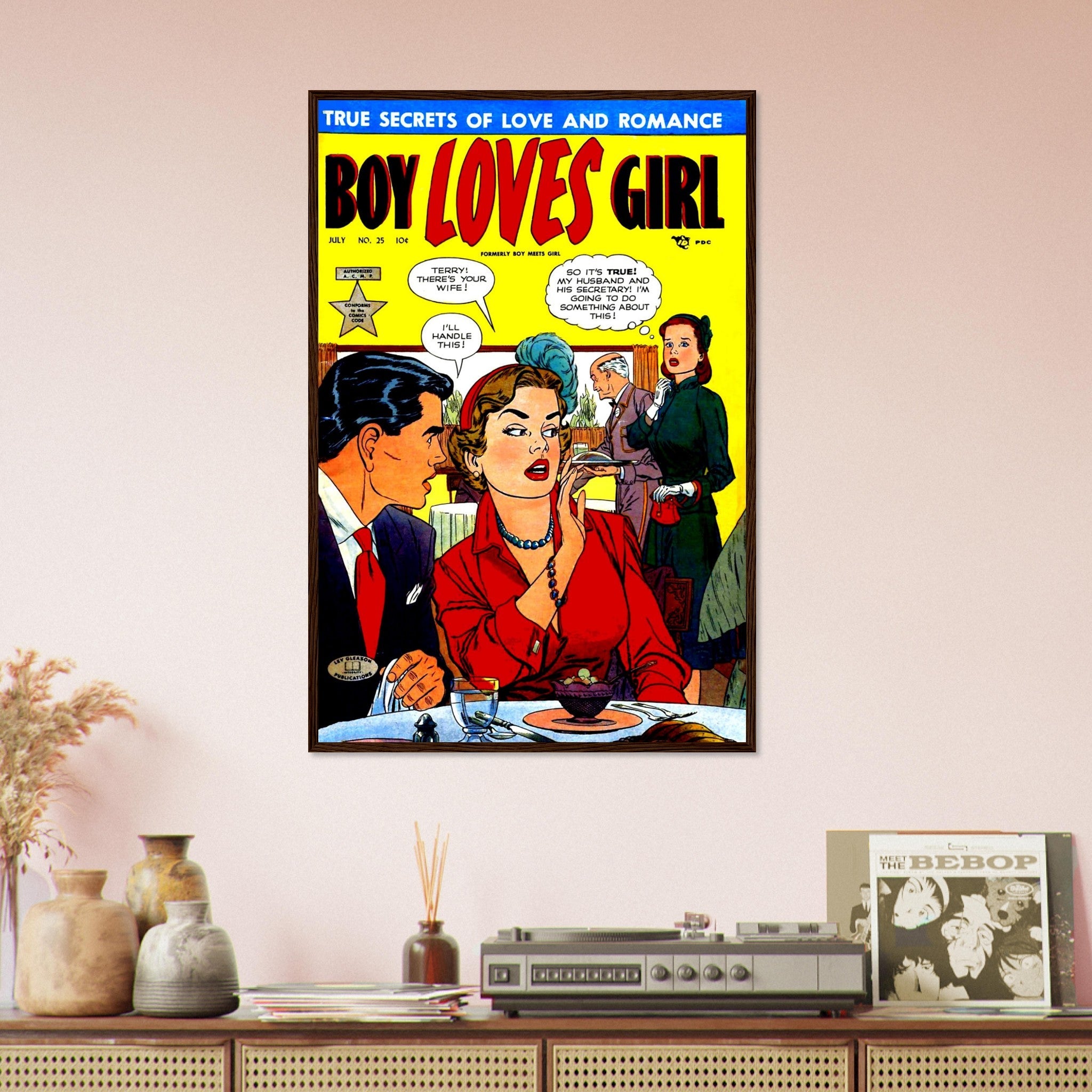Boy Loves Girl Framed Print No 25 - Vintage Romance Framed From 1952 - WallArtPrints4U