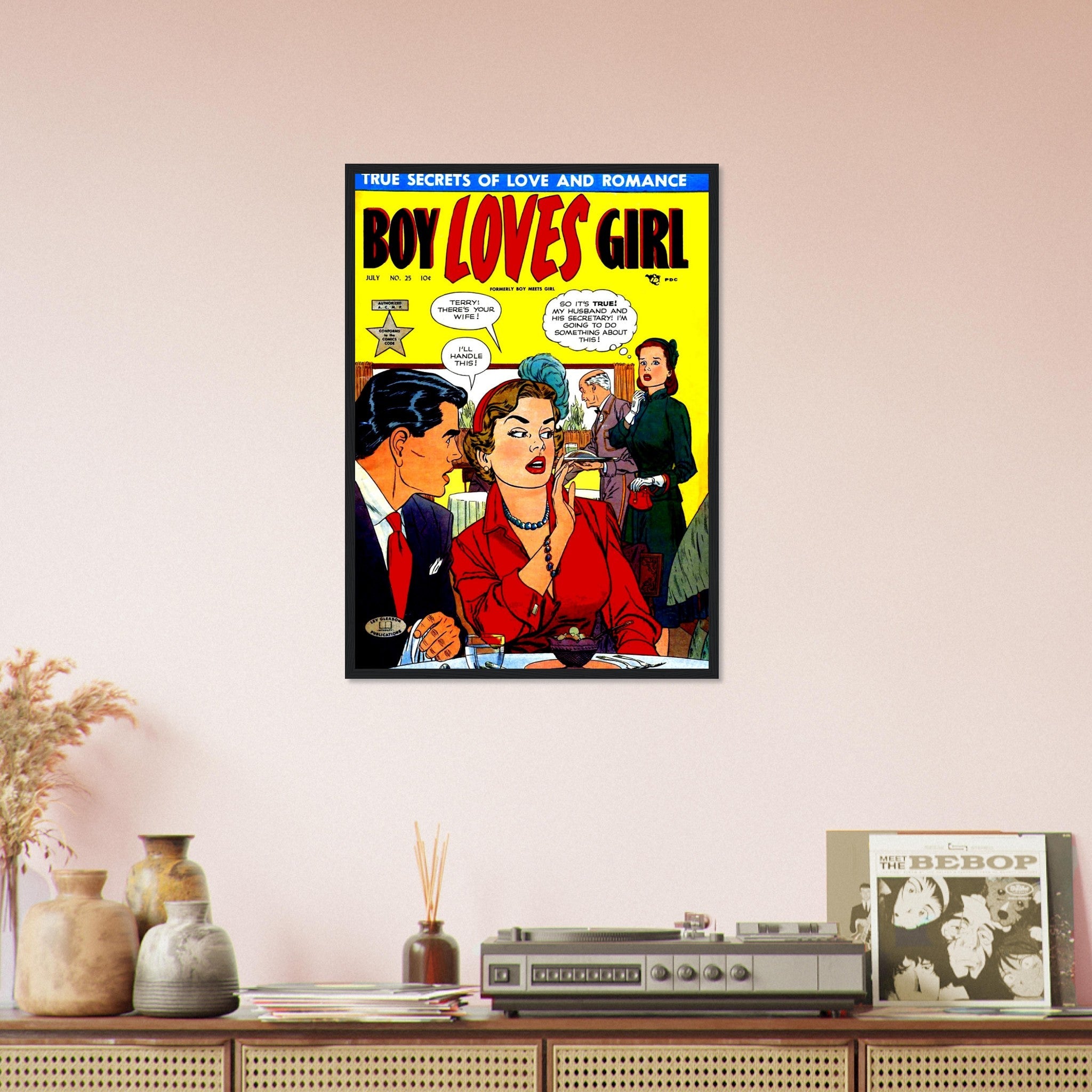 Boy Loves Girl Framed Print No 25 - Vintage Romance Framed From 1952 - WallArtPrints4U