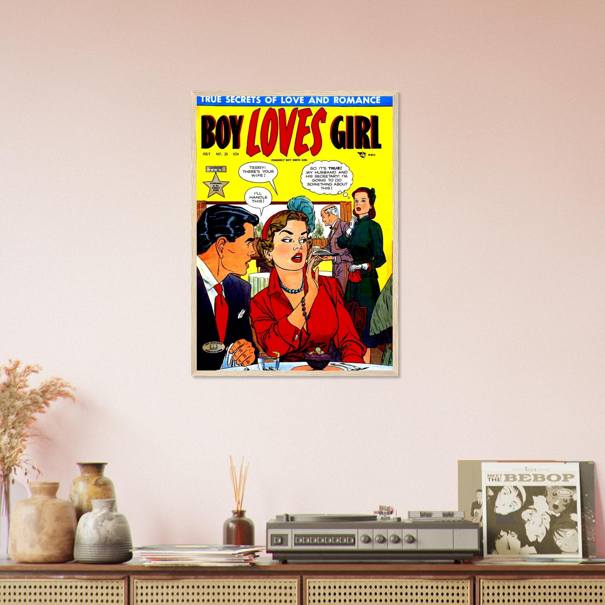 Boy Loves Girl Framed Print No 25 - Vintage Romance Framed From 1952 - WallArtPrints4U