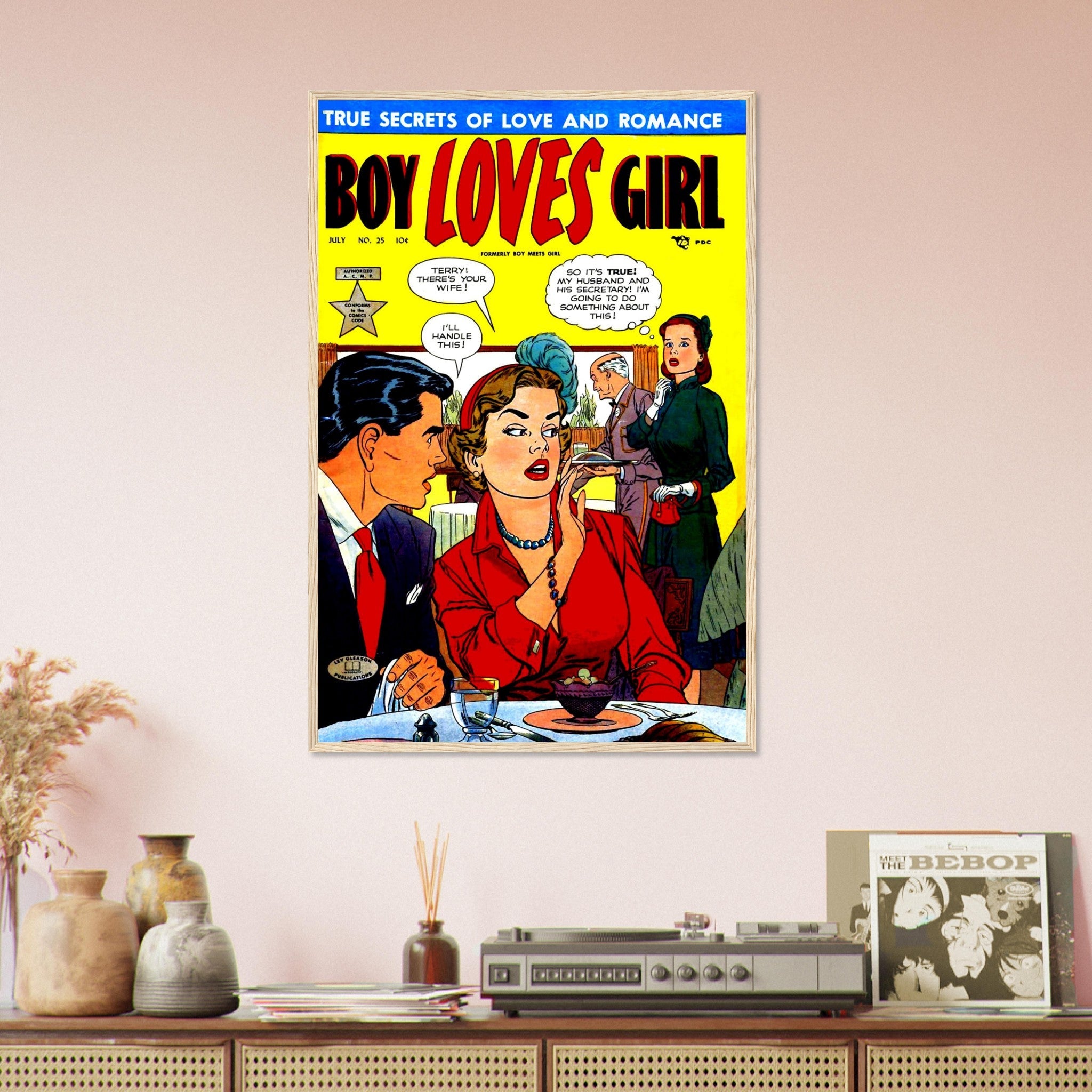Boy Loves Girl Framed Print No 25 - Vintage Romance Framed From 1952 - WallArtPrints4U