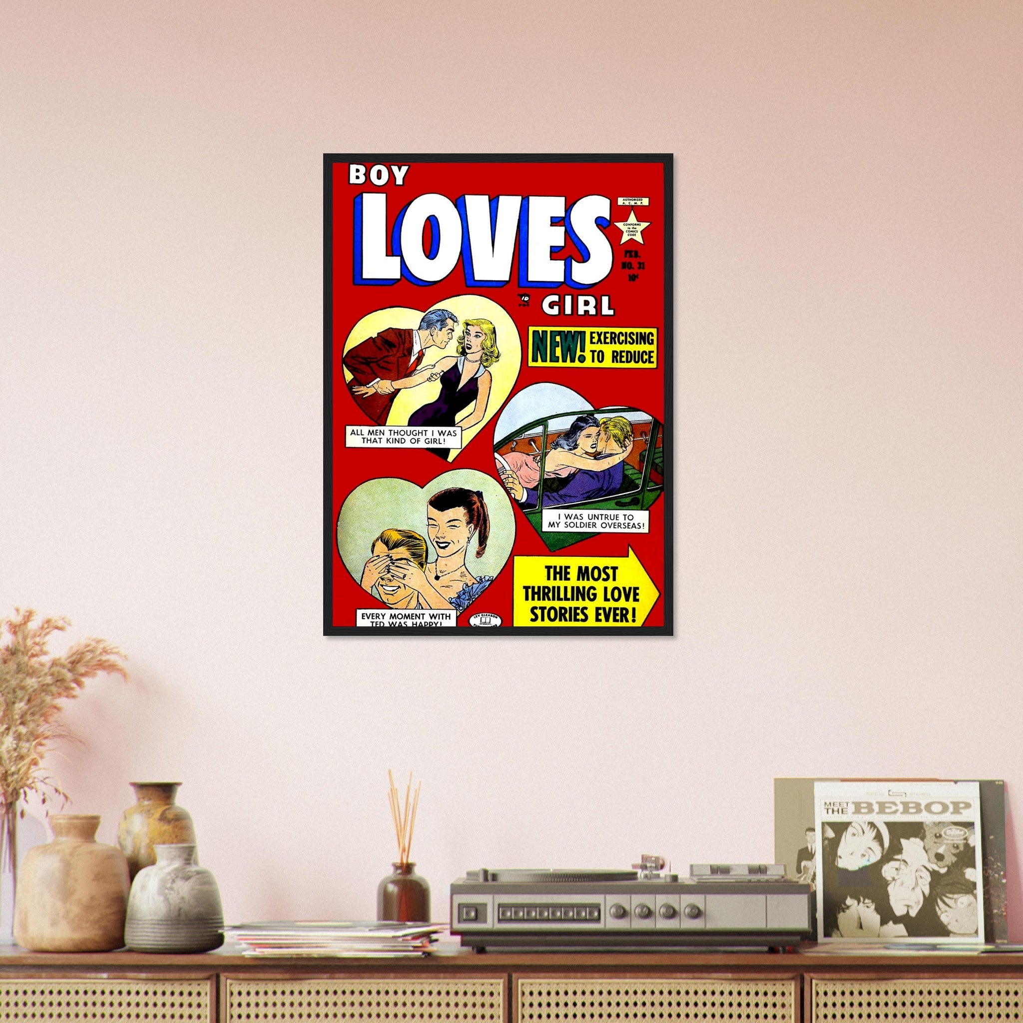 Boy Loves Girl Framed Print No 31 - Vintage Romance Framed From 1953 - WallArtPrints4U