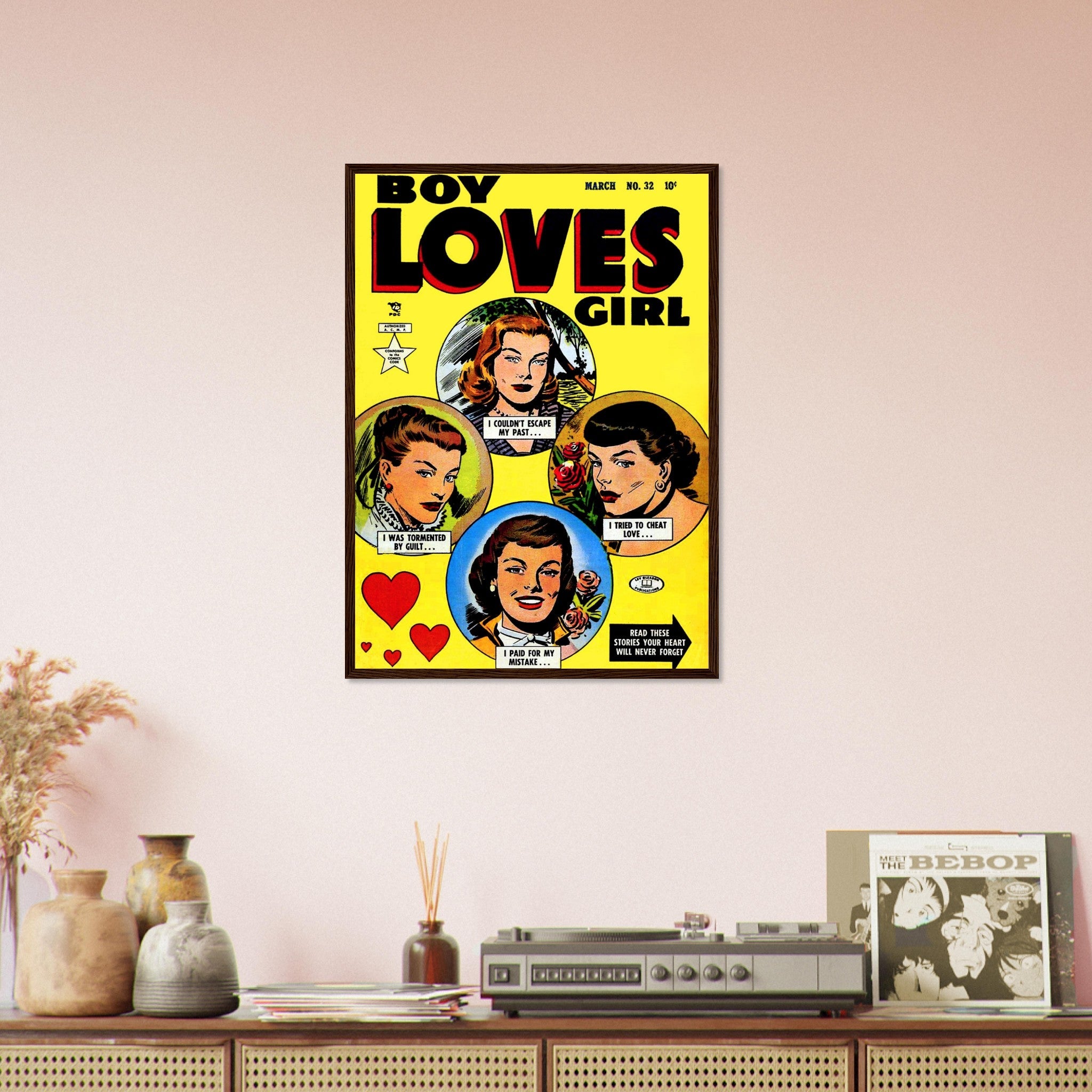 Boy Loves Girl Framed Print - Vintage Romance Framed From 1953 - WallArtPrints4U