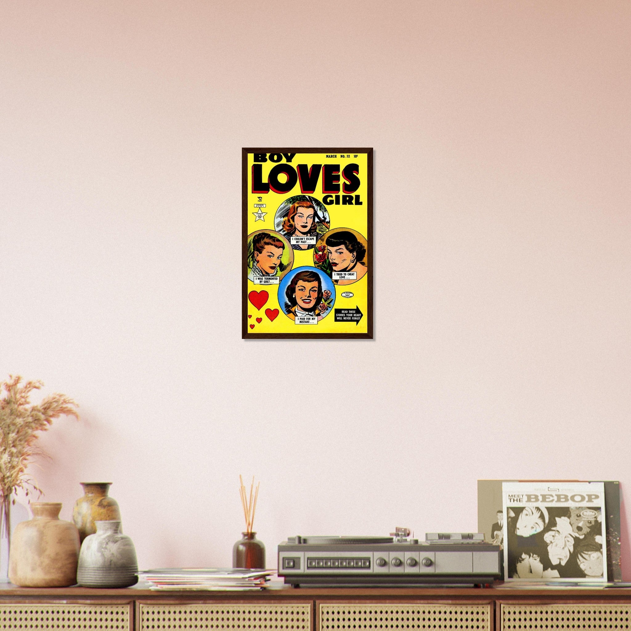 Boy Loves Girl Framed Print - Vintage Romance Framed From 1953 - WallArtPrints4U
