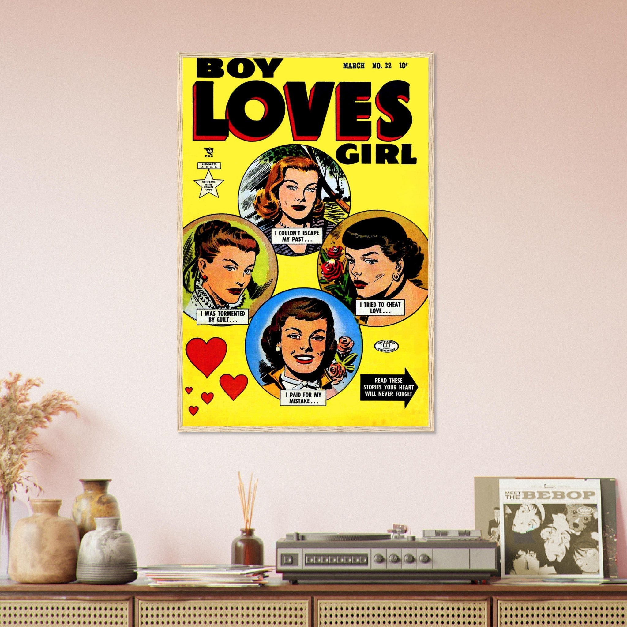 Boy Loves Girl Framed Print - Vintage Romance Framed From 1953 - WallArtPrints4U