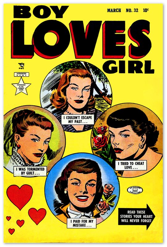 Boy Loves Girl Poster Print - Vintage Romance Poster From 1953 - WallArtPrints4U