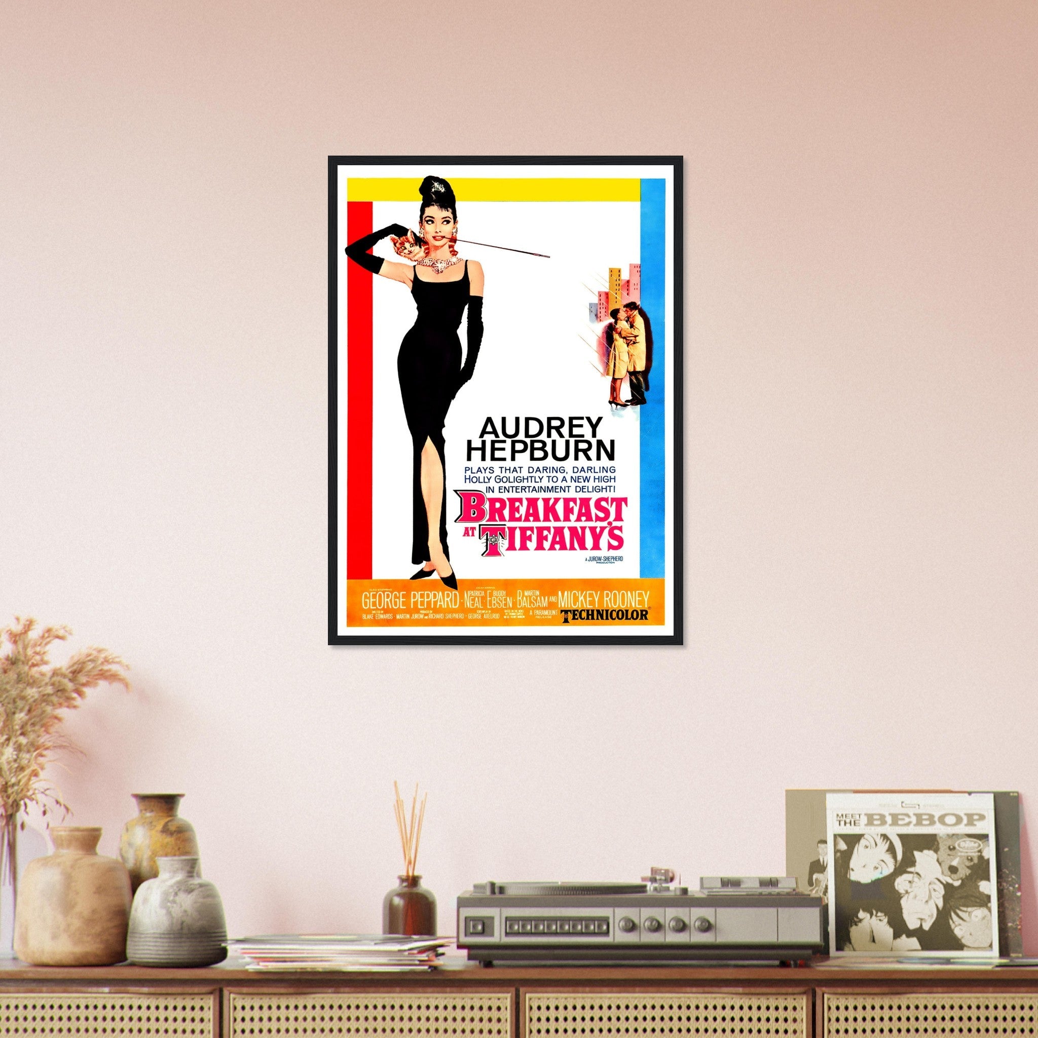 Breakfast At Tiffany's Framed, Vintage Movie Framed 1961 Framed Film Art - Audrey Hepburn - WallArtPrints4U