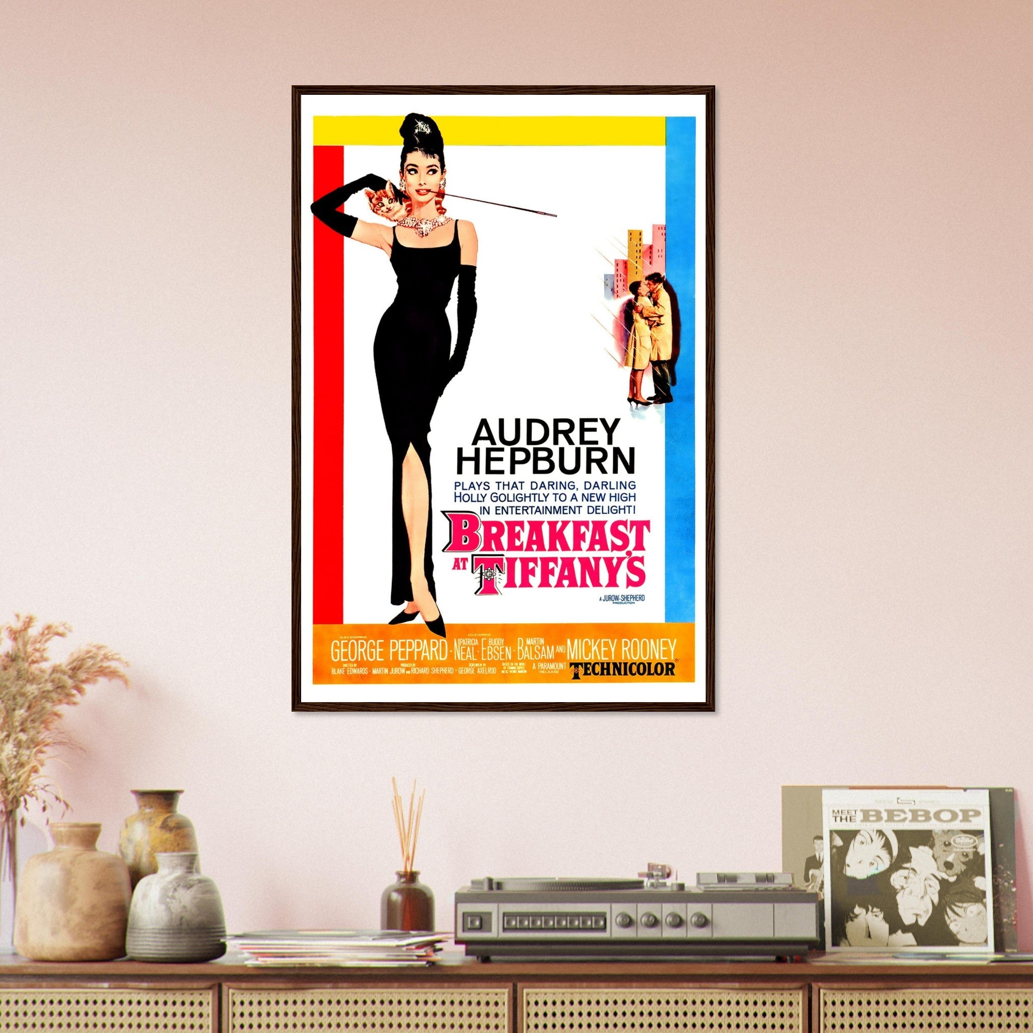 Breakfast At Tiffany's Framed, Vintage Movie Framed 1961 Framed Film Art - Audrey Hepburn - WallArtPrints4U