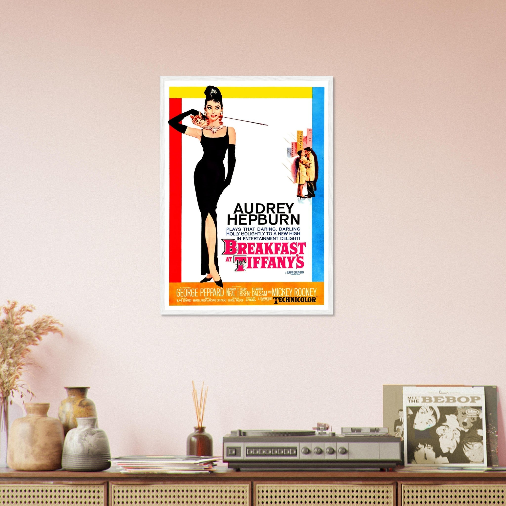 Breakfast At Tiffany's Framed, Vintage Movie Framed 1961 Framed Film Art - Audrey Hepburn - WallArtPrints4U