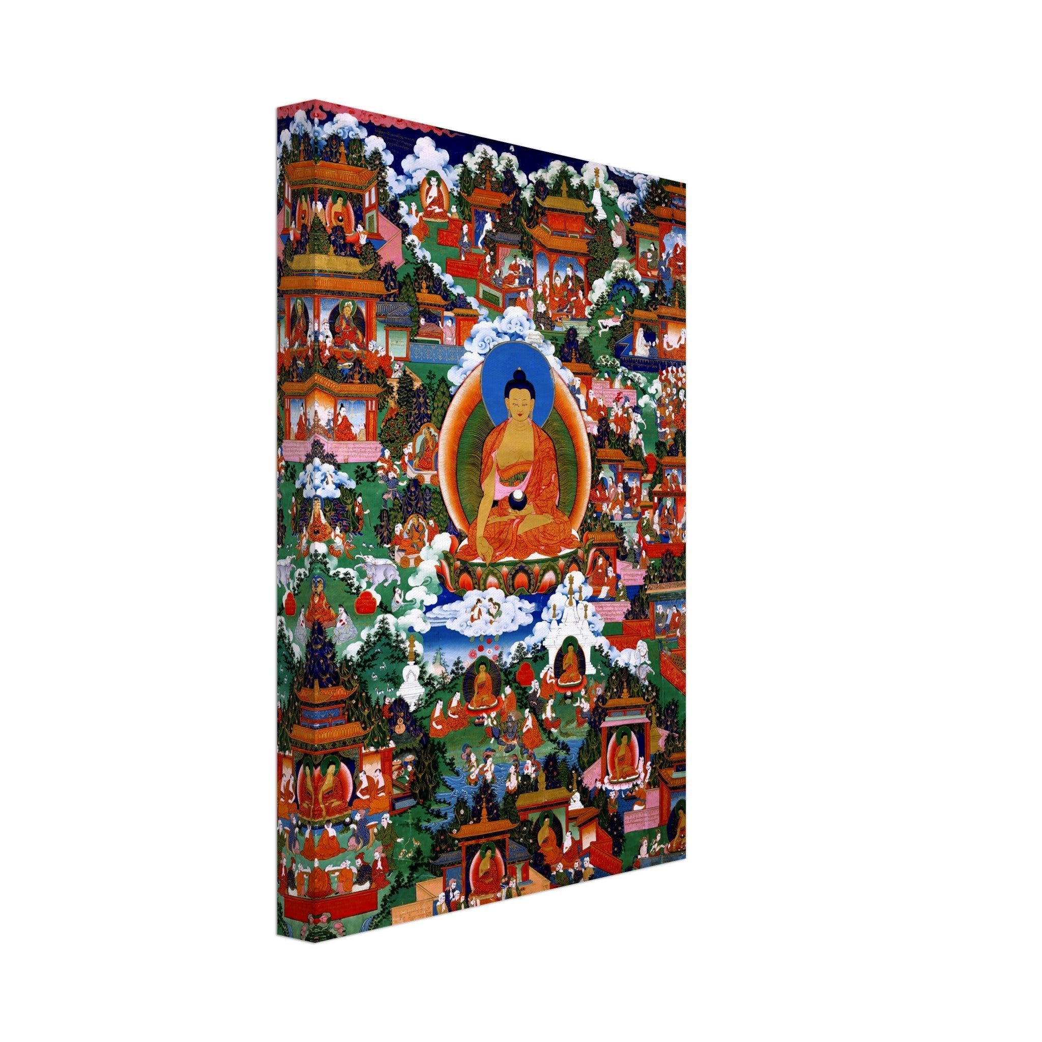 Buddha Canvas Print, Antique Vintage From 1800's Avadana Scenes - Buddha Print - Beautiful Colors - WallArtPrints4U